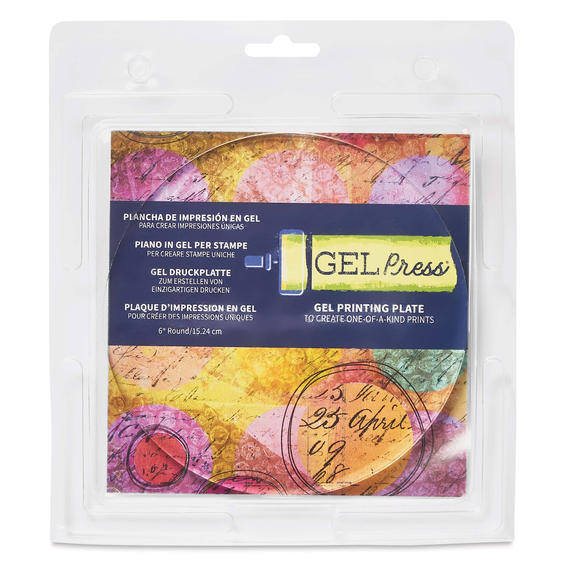 Gel Press Printing Plate - Circle, 6" Diameter front of packaging