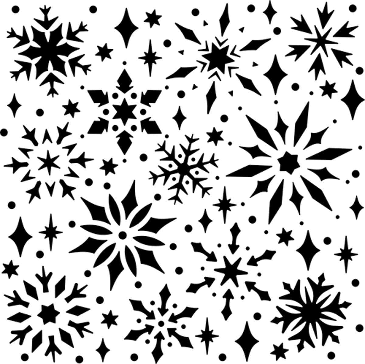 The Crafter's Workshop Stencil - Snowflake Sparkle, 6" x 6"