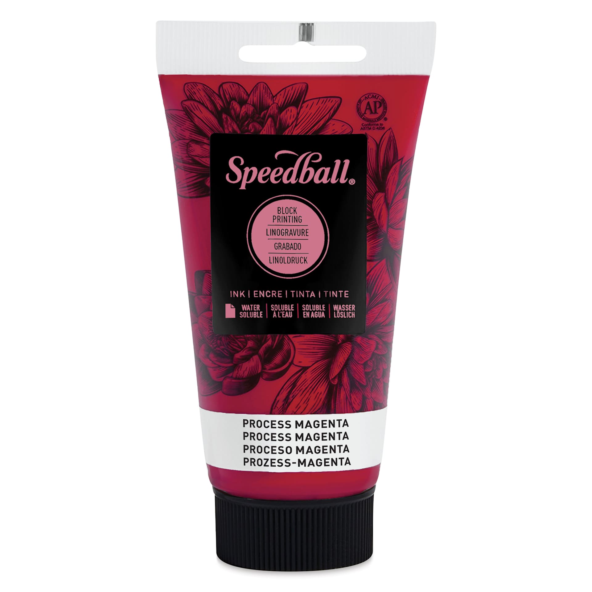 Speedball Water-Soluble Block Printing Ink - Process Magenta, 2.5 oz