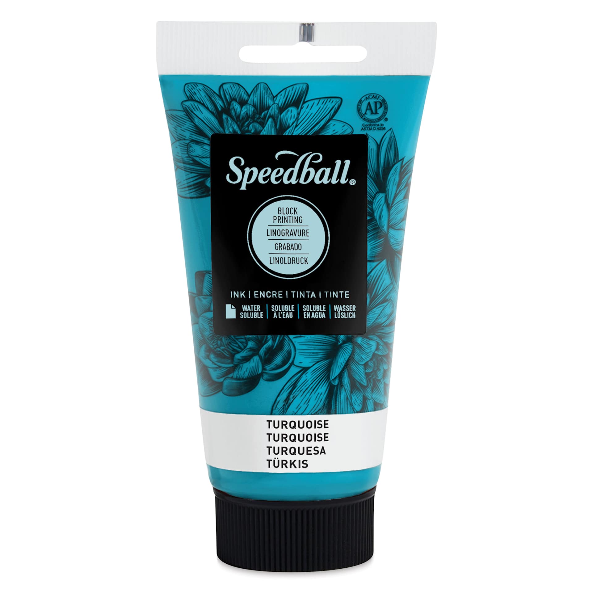 Speedball Water-Soluble Block Printing Ink - Turquoise, 2.5 oz