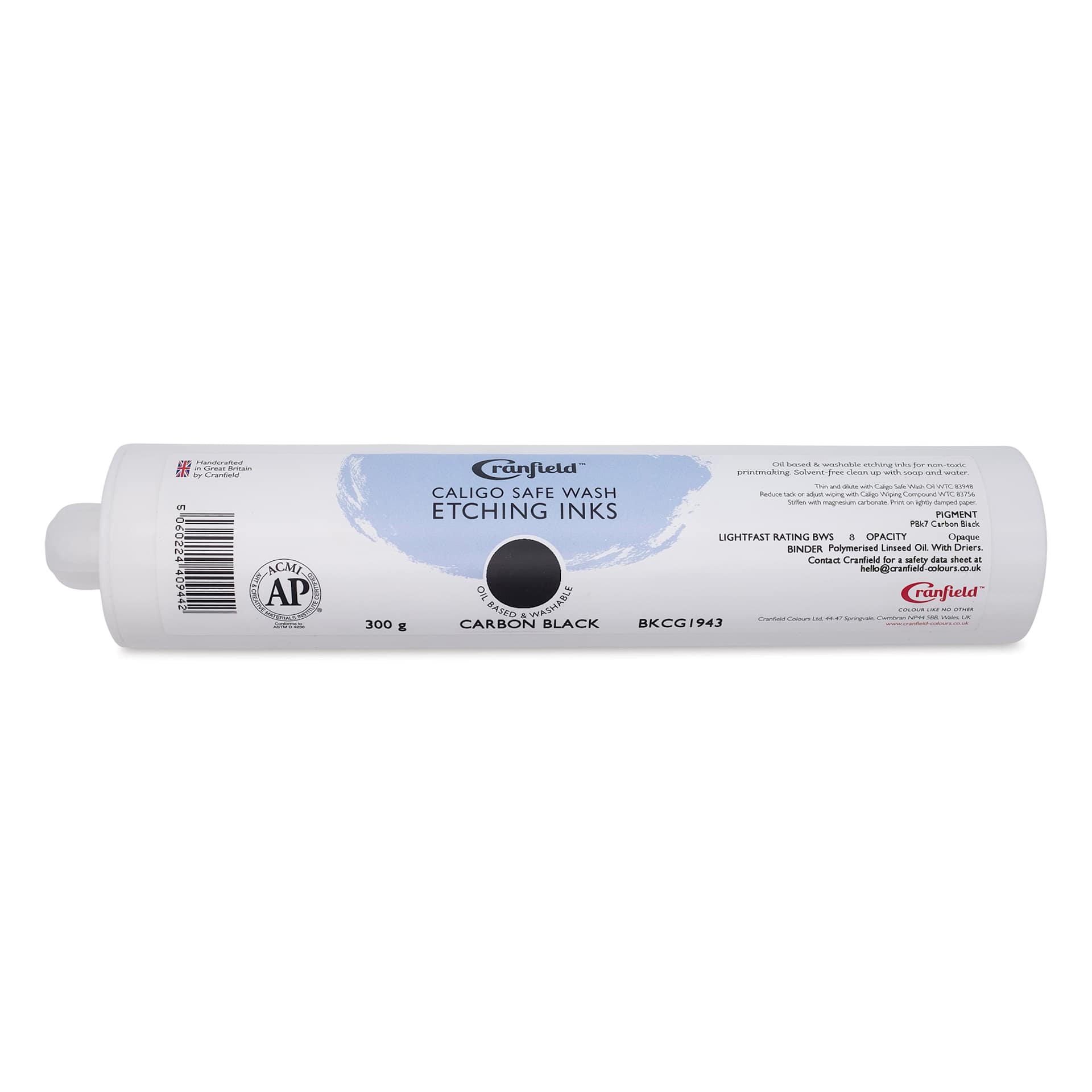 Cranfield Caligo Safe Wash Etching Ink Cartridge - Carbon Black, 300 g