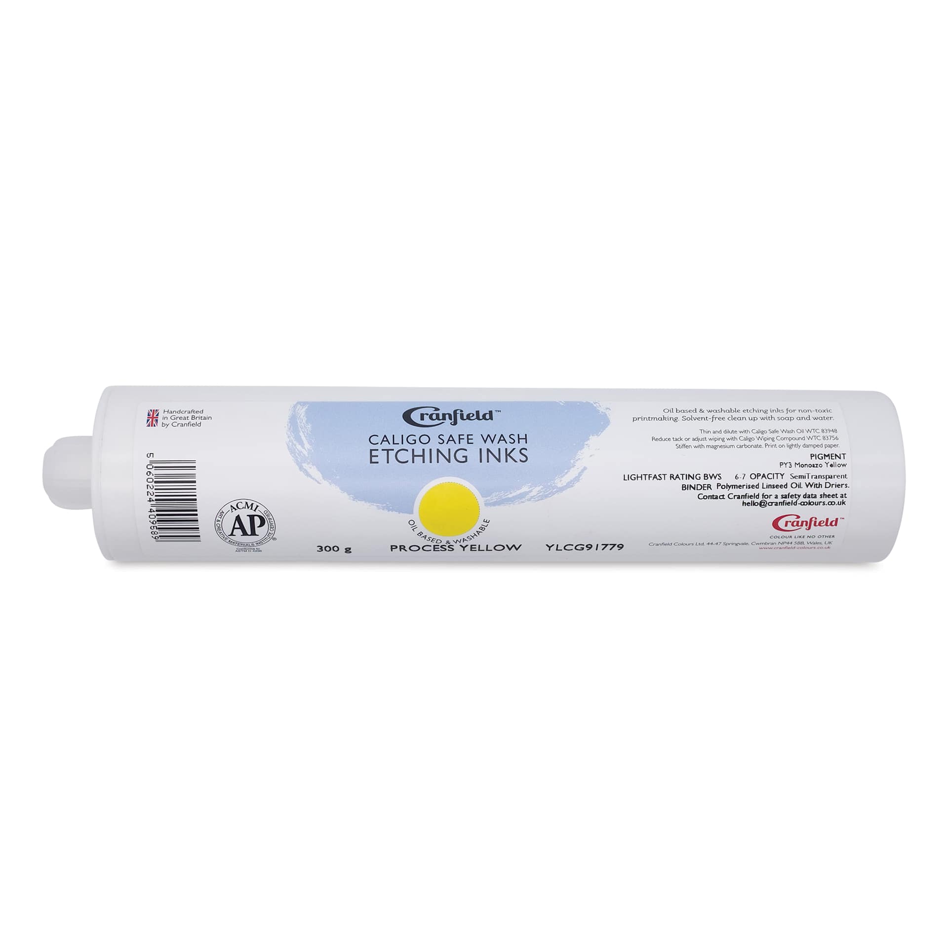 Cranfield Caligo Safe Wash Etching Ink Cartridge - Process Yellow, 300 g