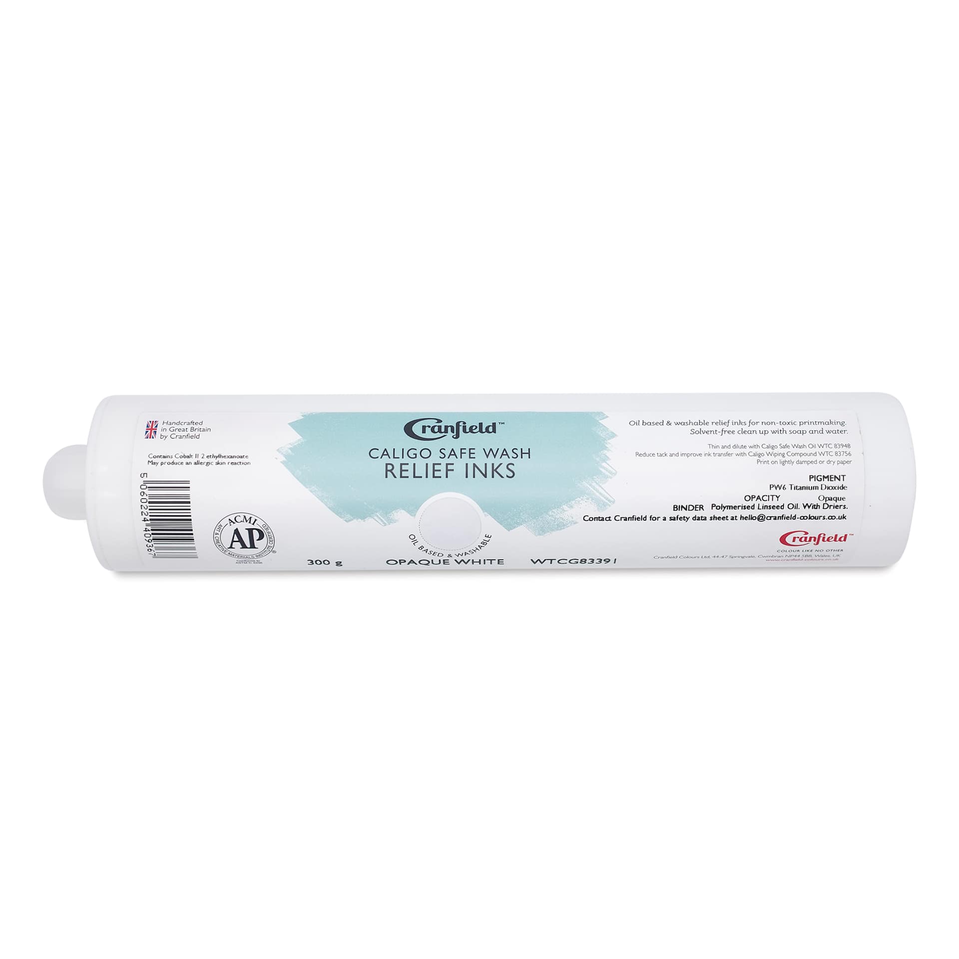 Cranfield Caligo Safe Wash Relief Ink Cartridge - Opaque White, 300 g
