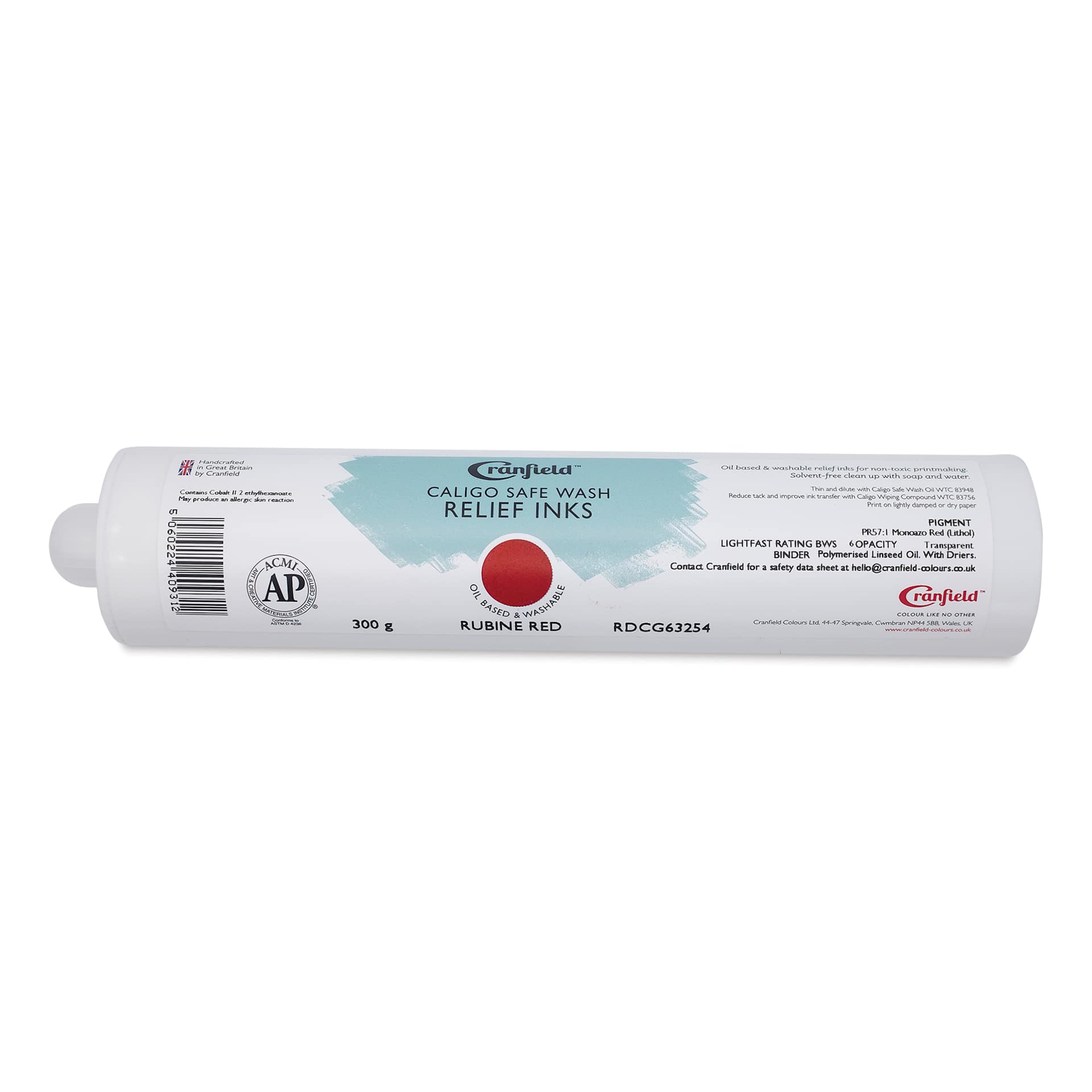 Cranfield Caligo Safe Wash Relief Ink Cartridge - Rubine Red, 300 g
