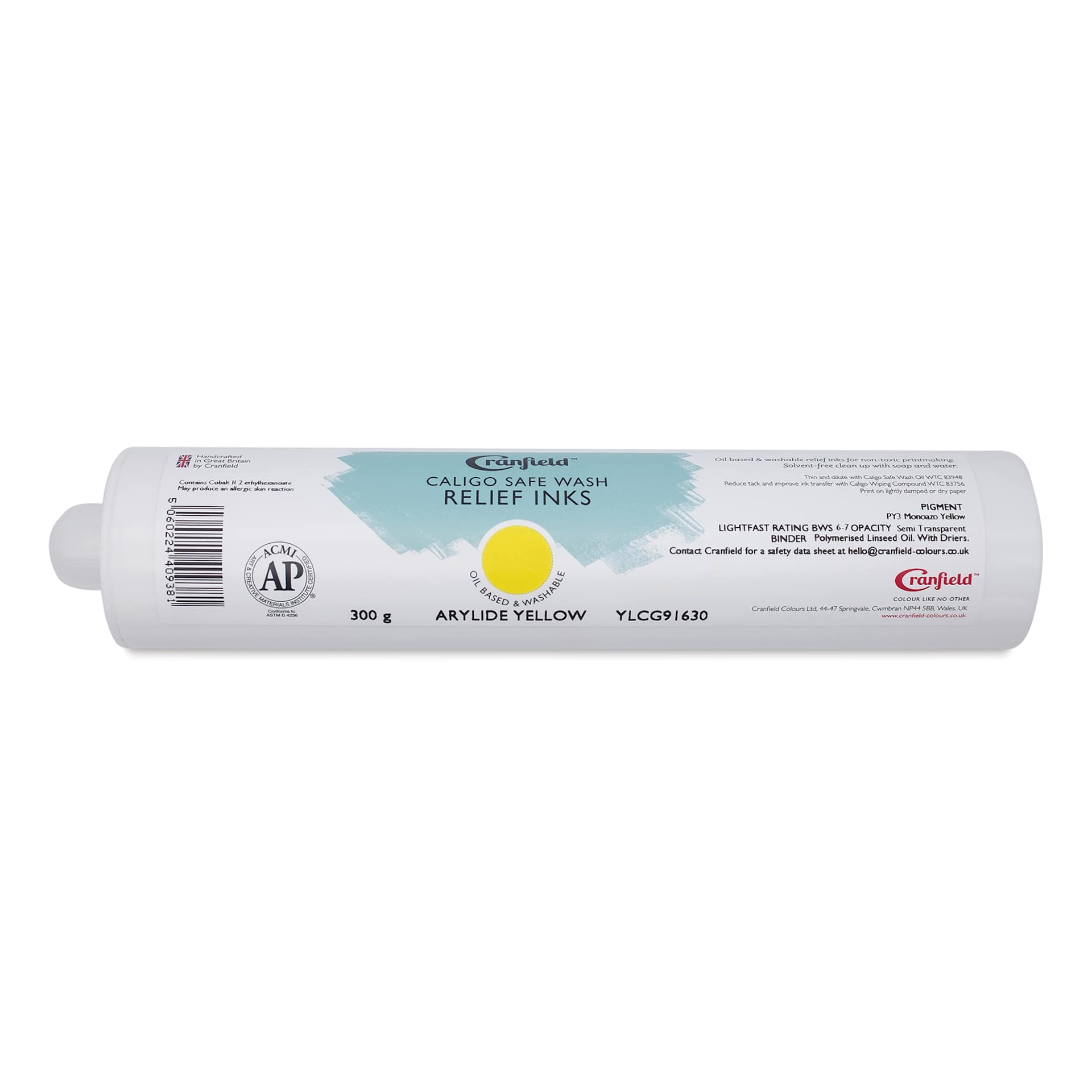 Cranfield Caligo Safe Wash Relief Ink Cartridge - Arylide Yellow, 300 g