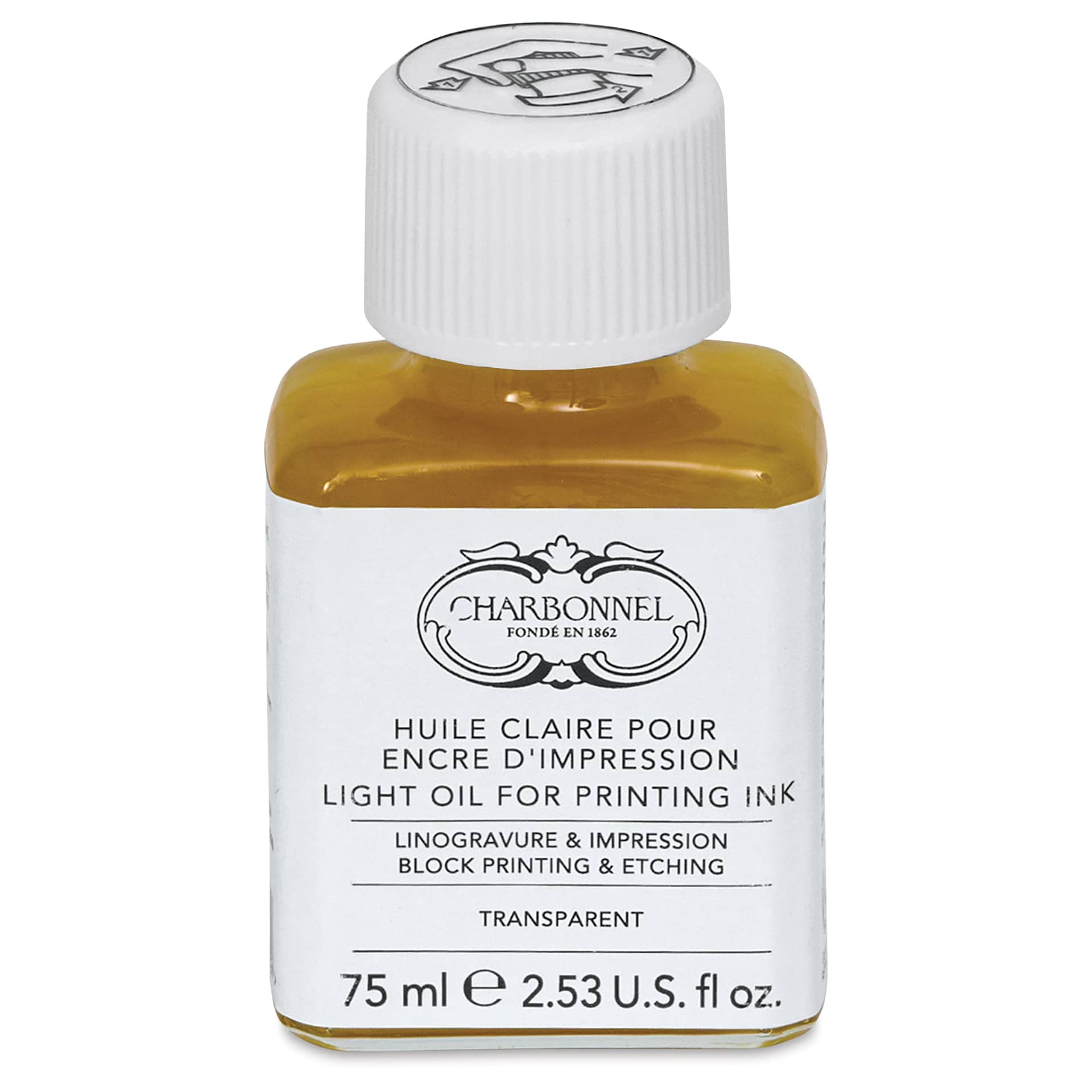 Charbonnel Water Washable Printing Ink Oil - 75 ml, front of bottle
