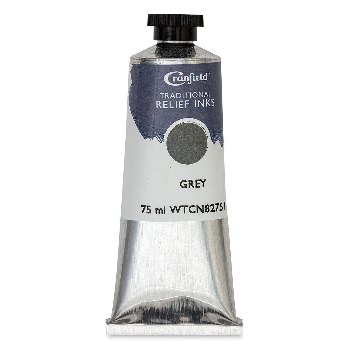 Cranfield Traditional Relief Ink - Grey, 75 ml - front, angled view