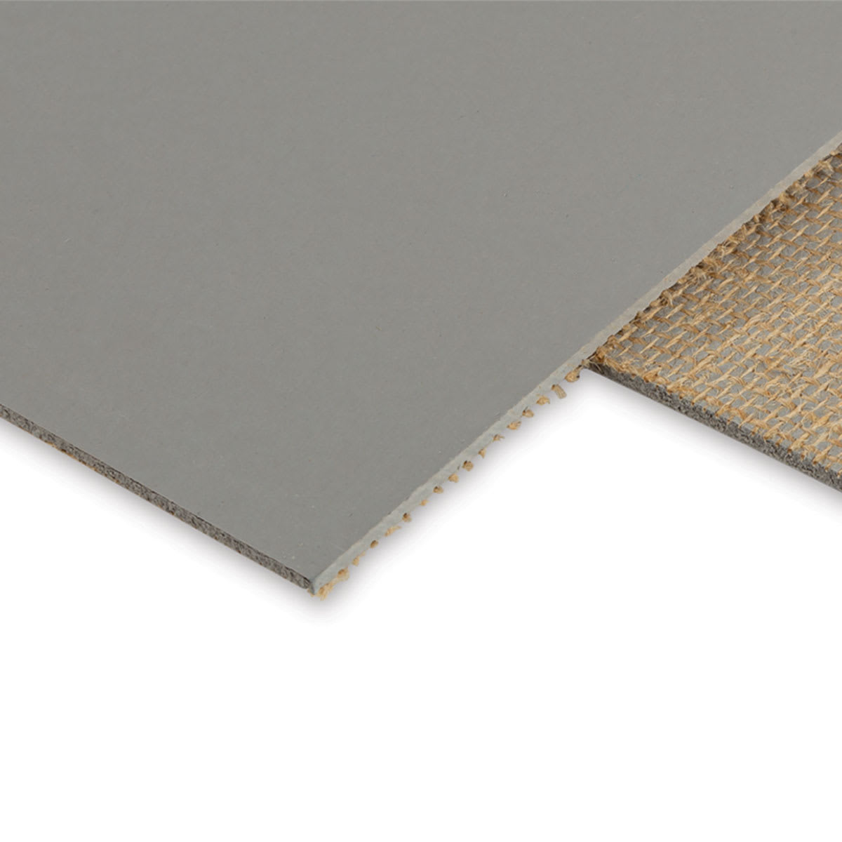 Blick Battleship Gray Linoleum - 8" x 10", Unmounted - close-up of topside and underside of corner
