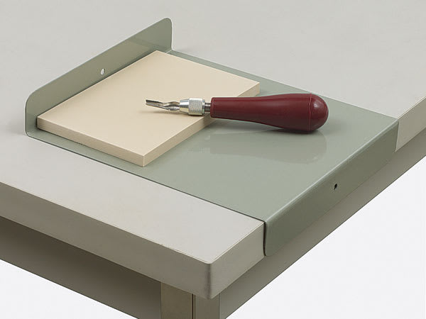 Inking Plate/Bench Hook, Small - Example of Carving Tool 