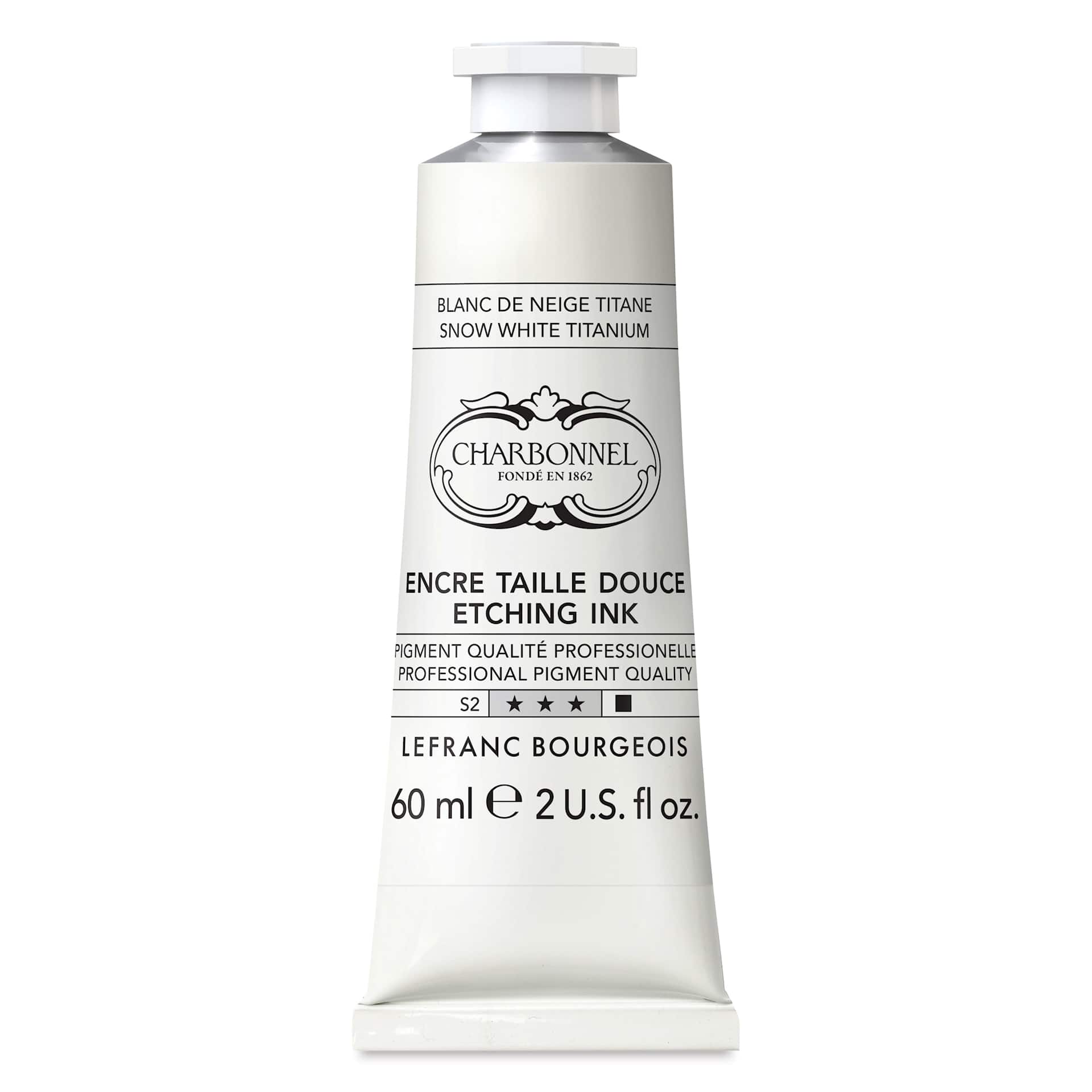 Charbonnel Etching Ink - Snow White Titanium, 60 ml