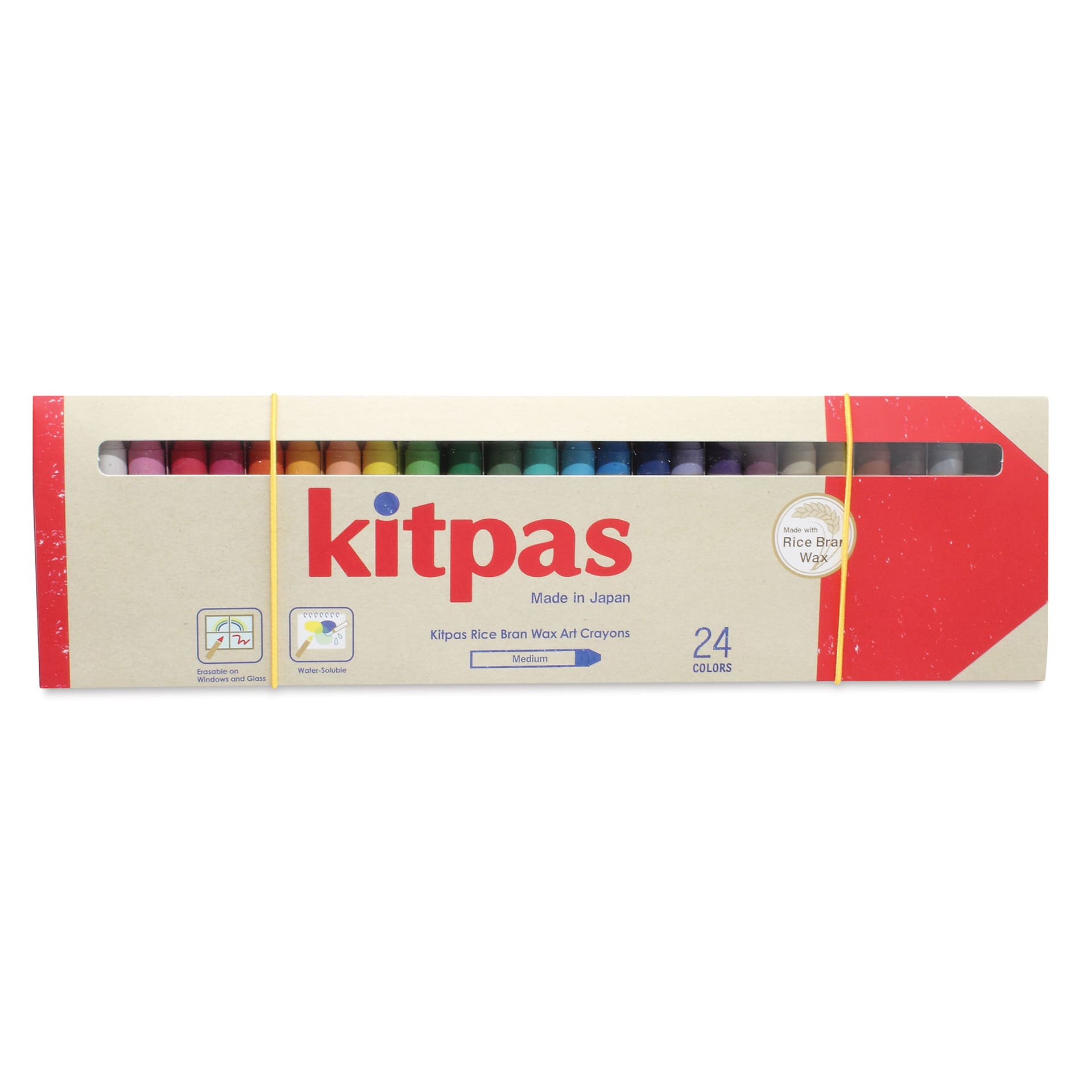 Kitpas Rice Wax Crayons - Assorted, Set of 24, front of packaging