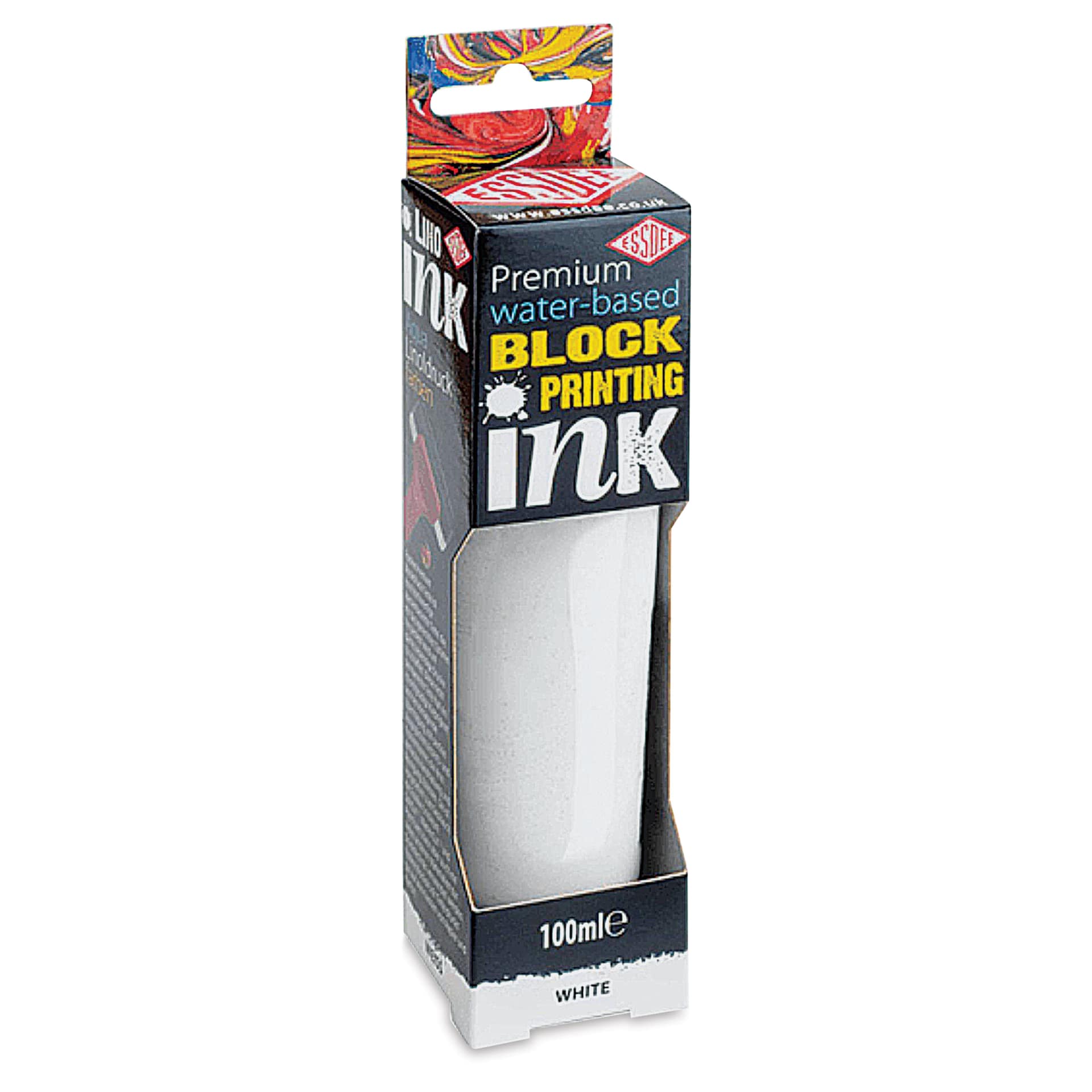 Essdee Premium Water-Based Block Printing Inks - White, 100 ml Tube (In package)