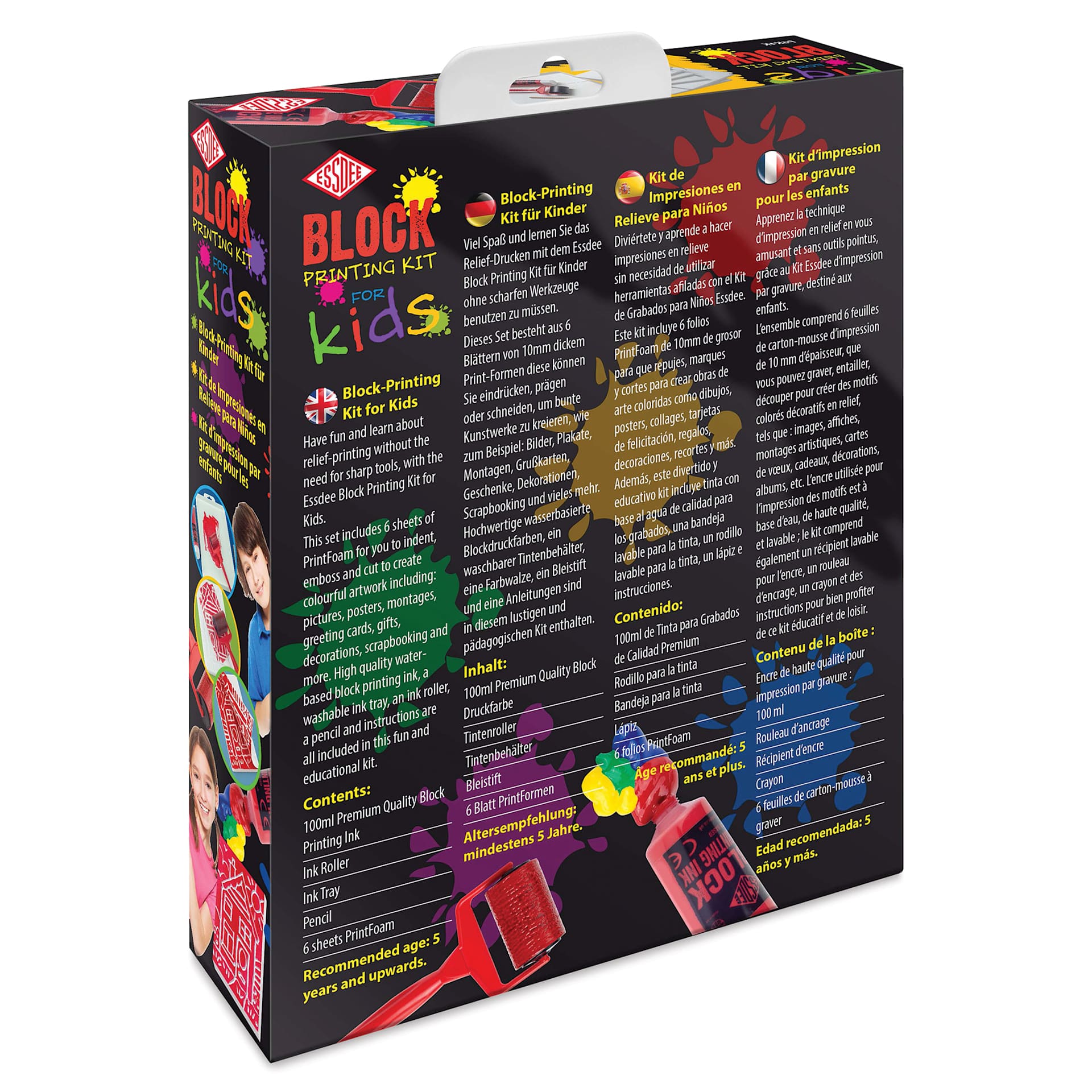 Essdee Block Printing Kit For Kids (Back of package)