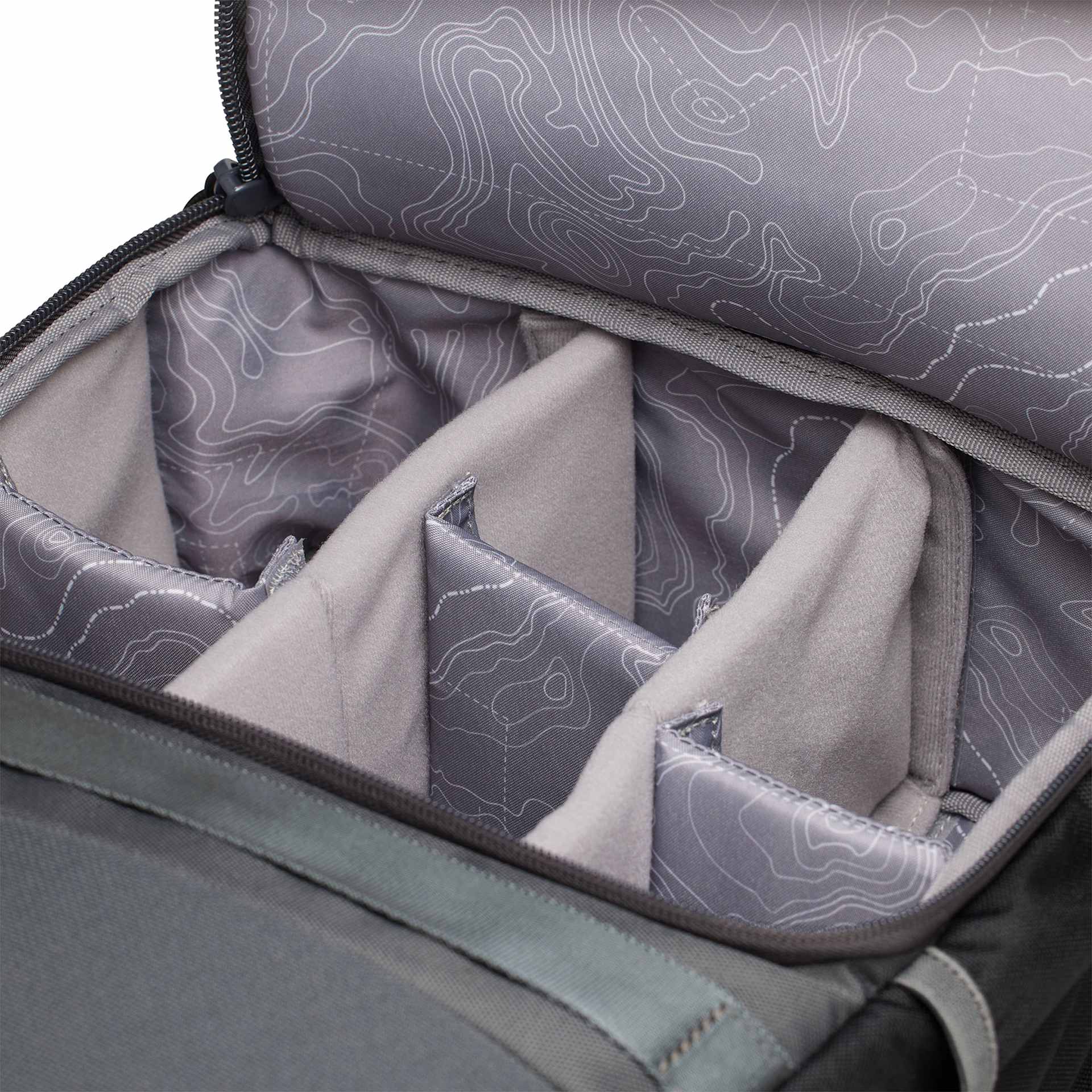 National Geographic Camera Backpack, close-up of the adjustable foam dividers