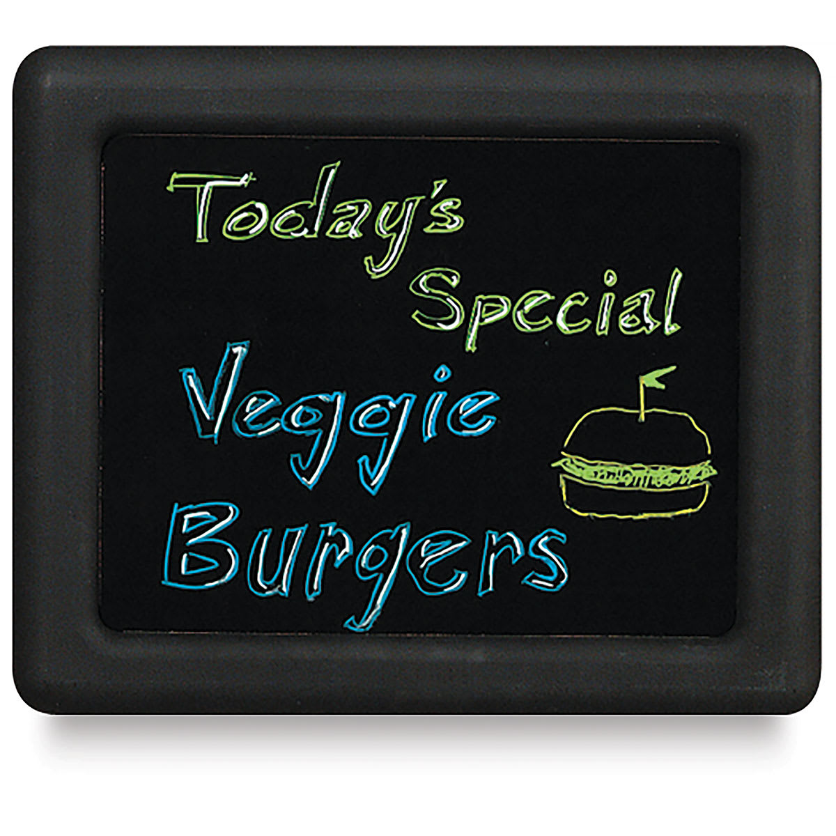Pedestal Sign - 14" x 11", Black, Dry Erase Insert