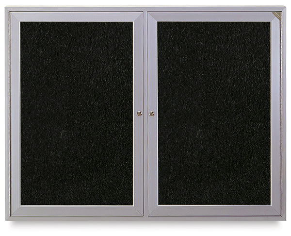 Satin Aluminum Frame Tackboard, 2 Door