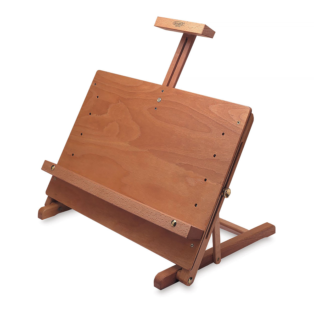 Mabef Table Easel - Right Angled view of Set up Easel with Mast extended