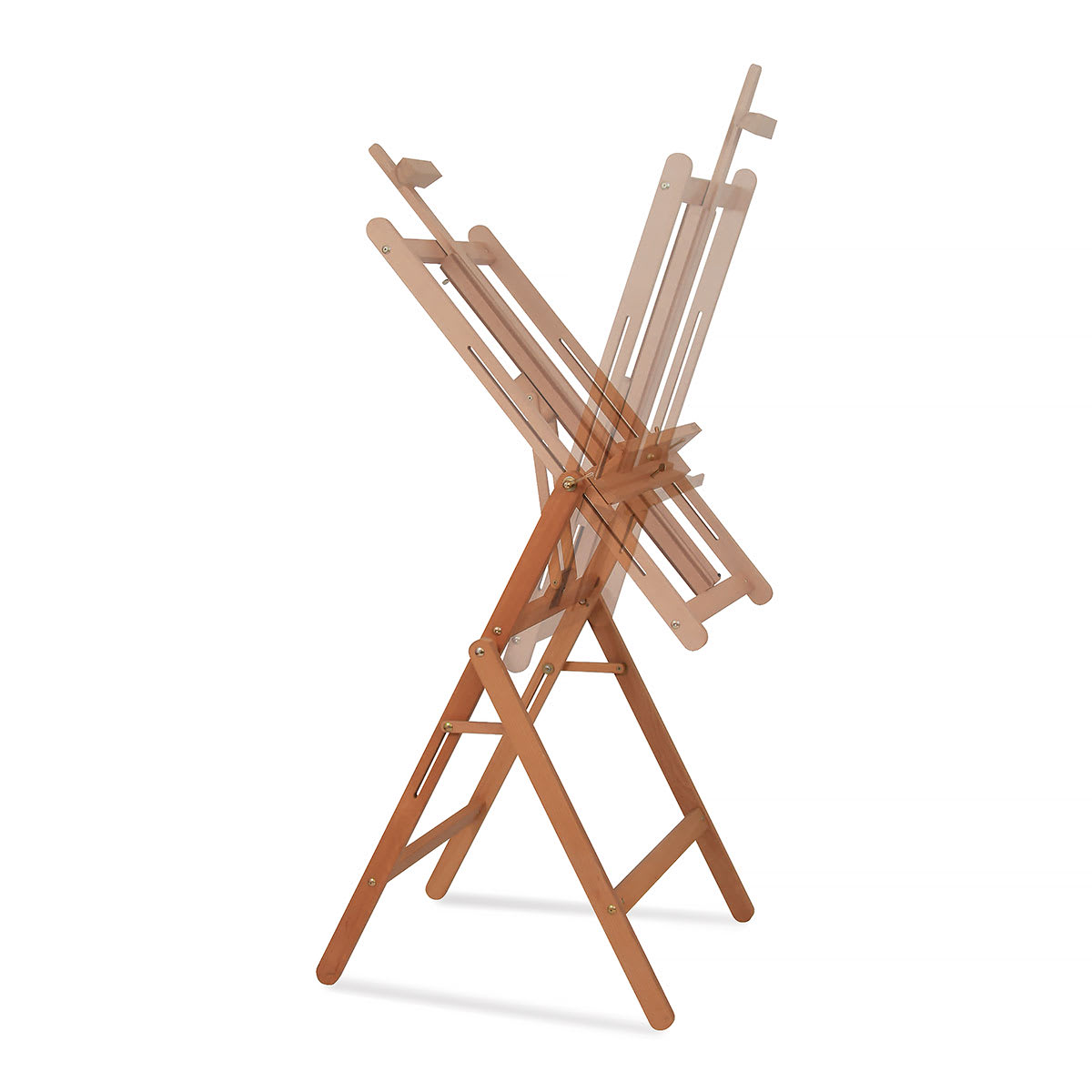 Mabef Watercolor/Oil Easel - Side view showing range of motion forward for pastel work
