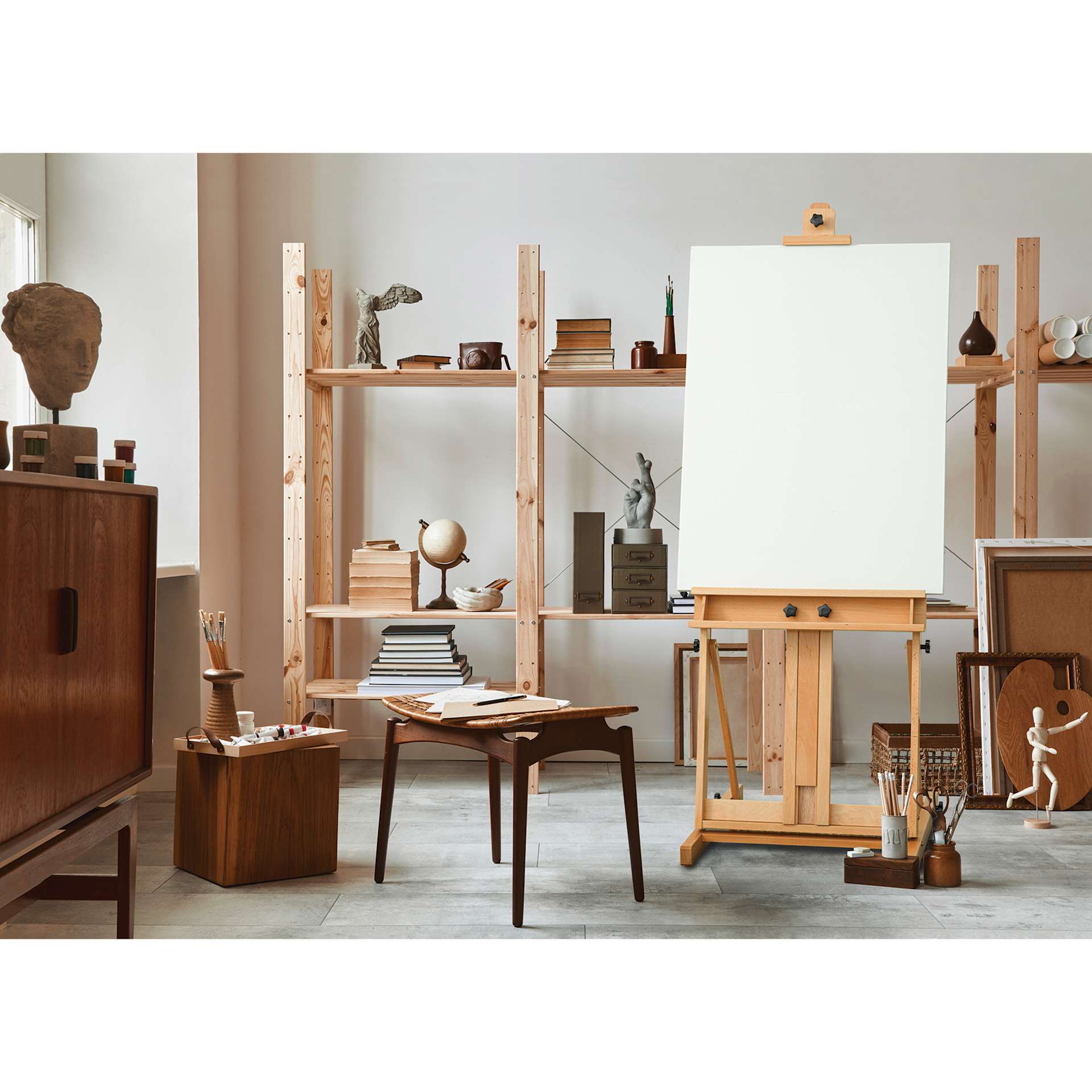Blick Studio Medium-Duty H-Frame Easel, with large canvas