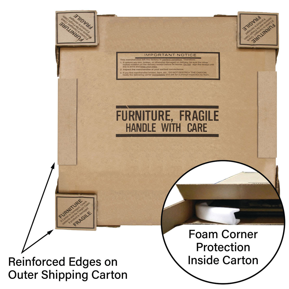 Correll Round Folding Tables - 48" - packaging features
