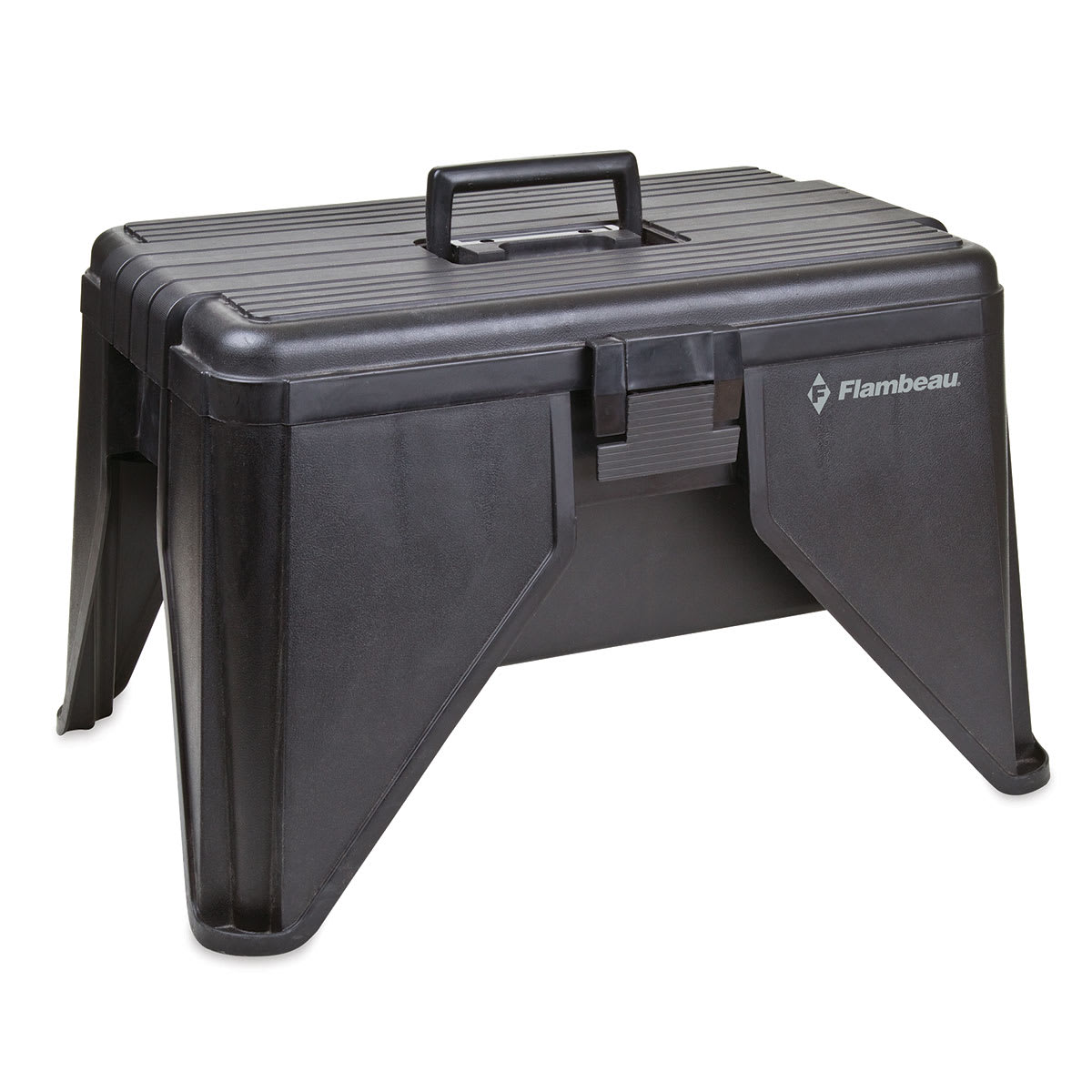 ArtBin Stand 'N Store Step Stool - Left angle view of closed step stool with handle