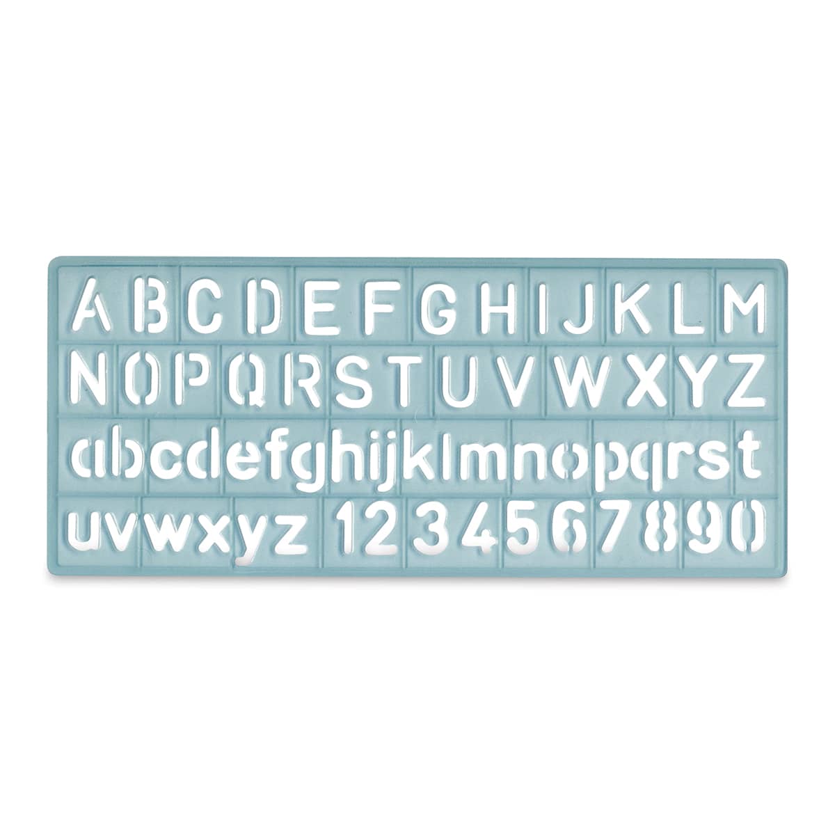 Westcott Stencil Lettering Guide - Caps, Lowercase, and Numbers,3/8"