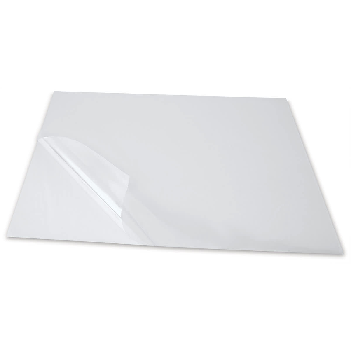 Grafix Dura-Lar Clear Acetate Alternative - Angled view of sheet folded over to show transparency