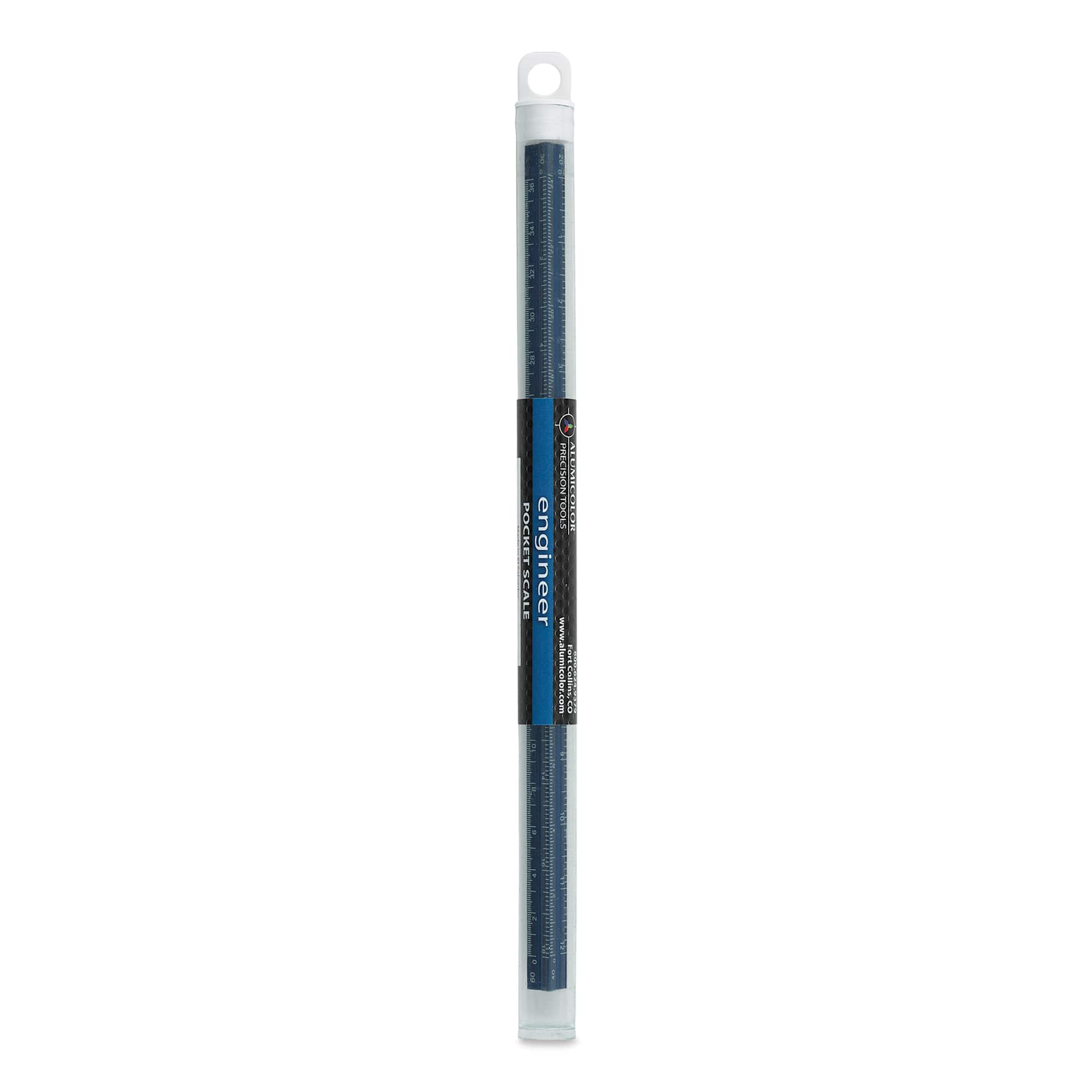 Alumicolor Pocket Scale - 6", Blue, Engineering (front of packaging)