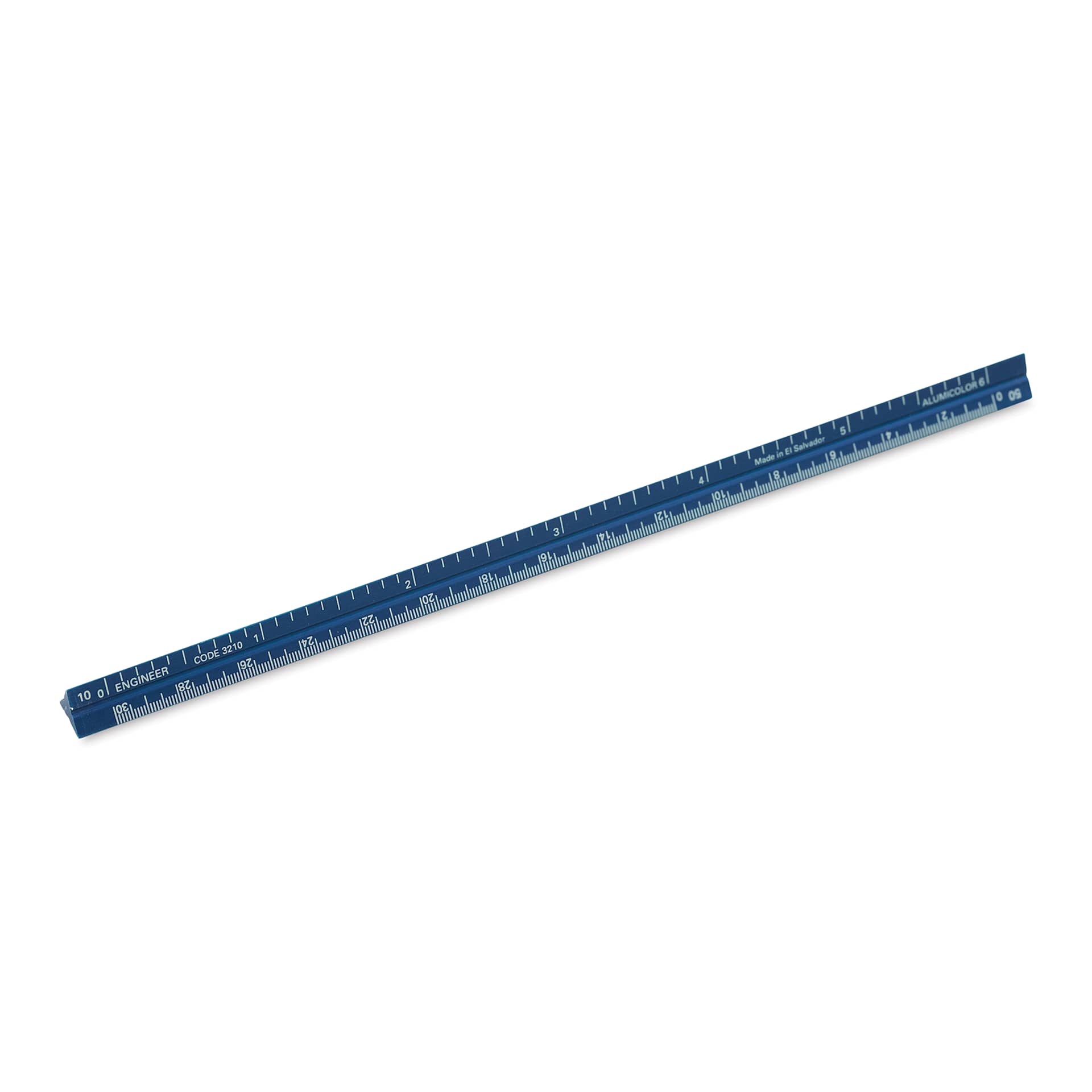 Alumicolor Pocket Scale - 6", Blue, Engineering (angled view)