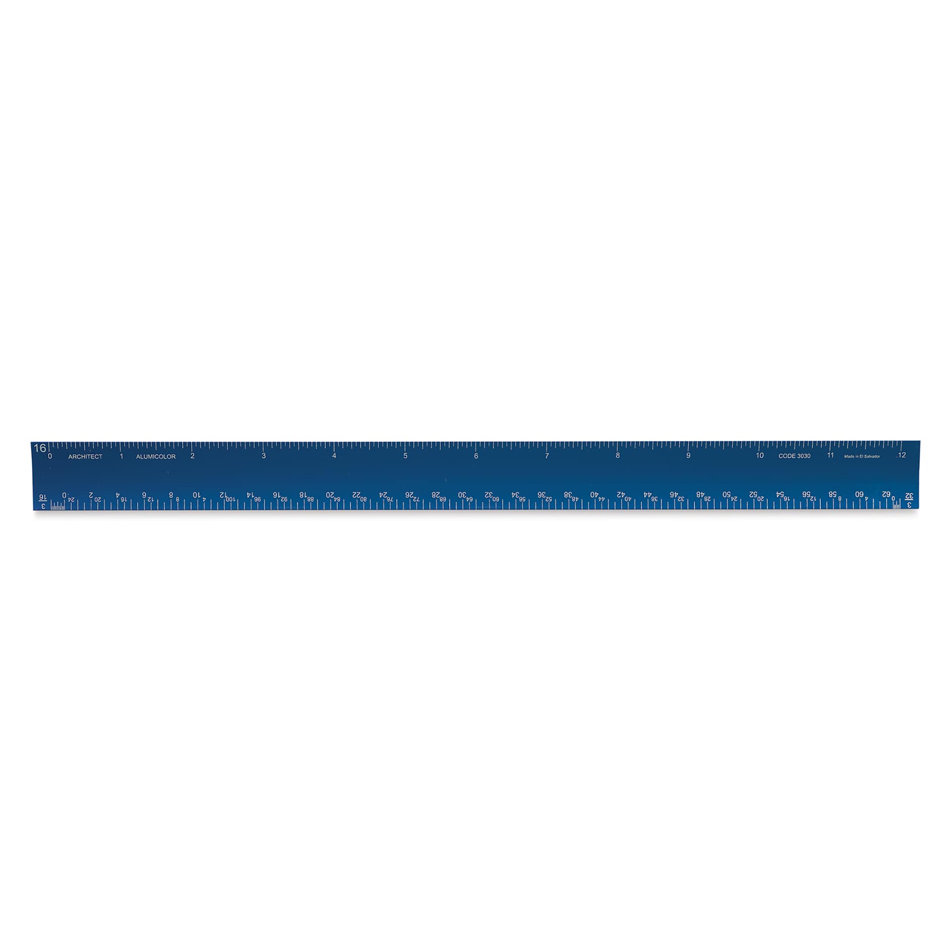Alumicolor Hollow Triangular Drafting Scale - 12", Blue, Architect (side one)