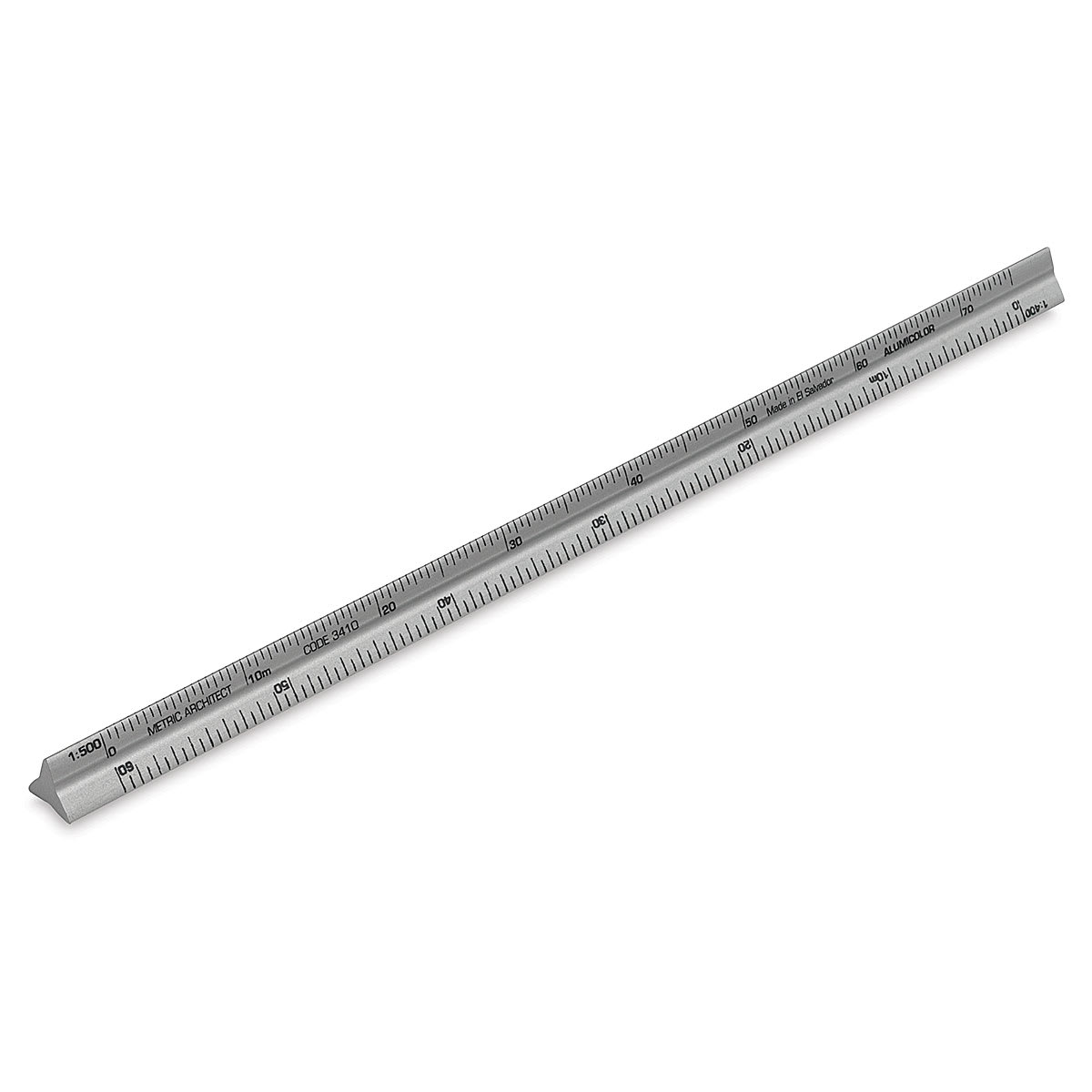 Alumicolor Metric Triangular Drafting Scales - Solid Metric Architect Scale shown at angle
