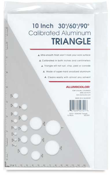 Aluminum Triangles 10"  Front view of Package