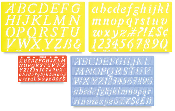 Helix Lettering Guide Value Pack - Italic Font Guides shown