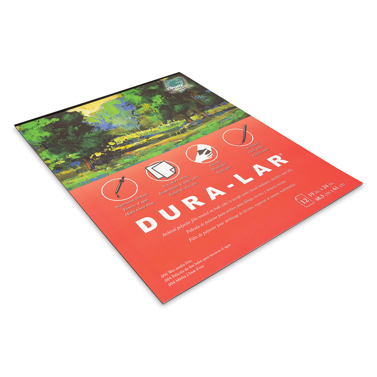 Grafix Wet Media Film Pad - 19" x 24", 12 Sheets - angled