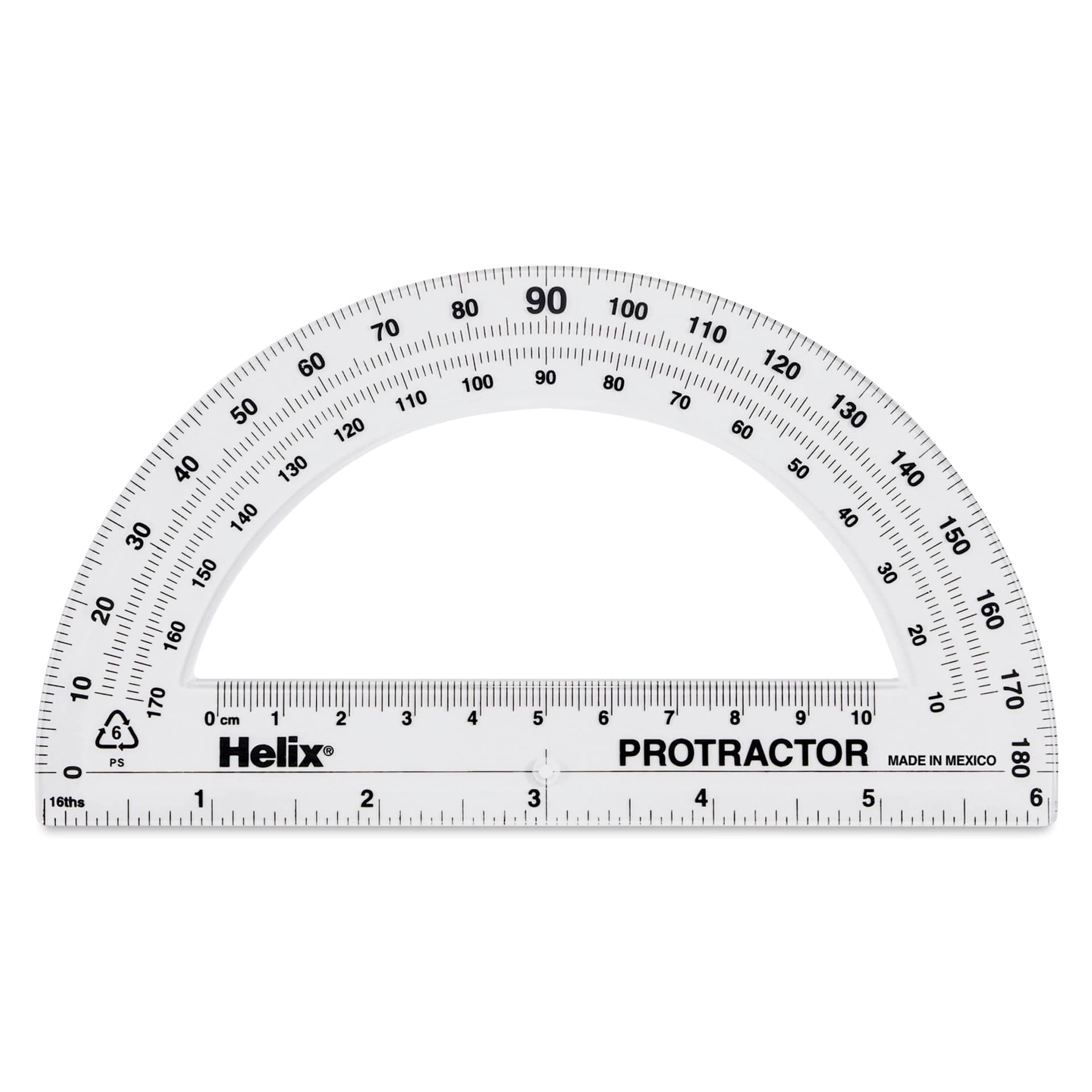 Helix Standard 180 Degree Protractor - Clear | BLICK Art Materials