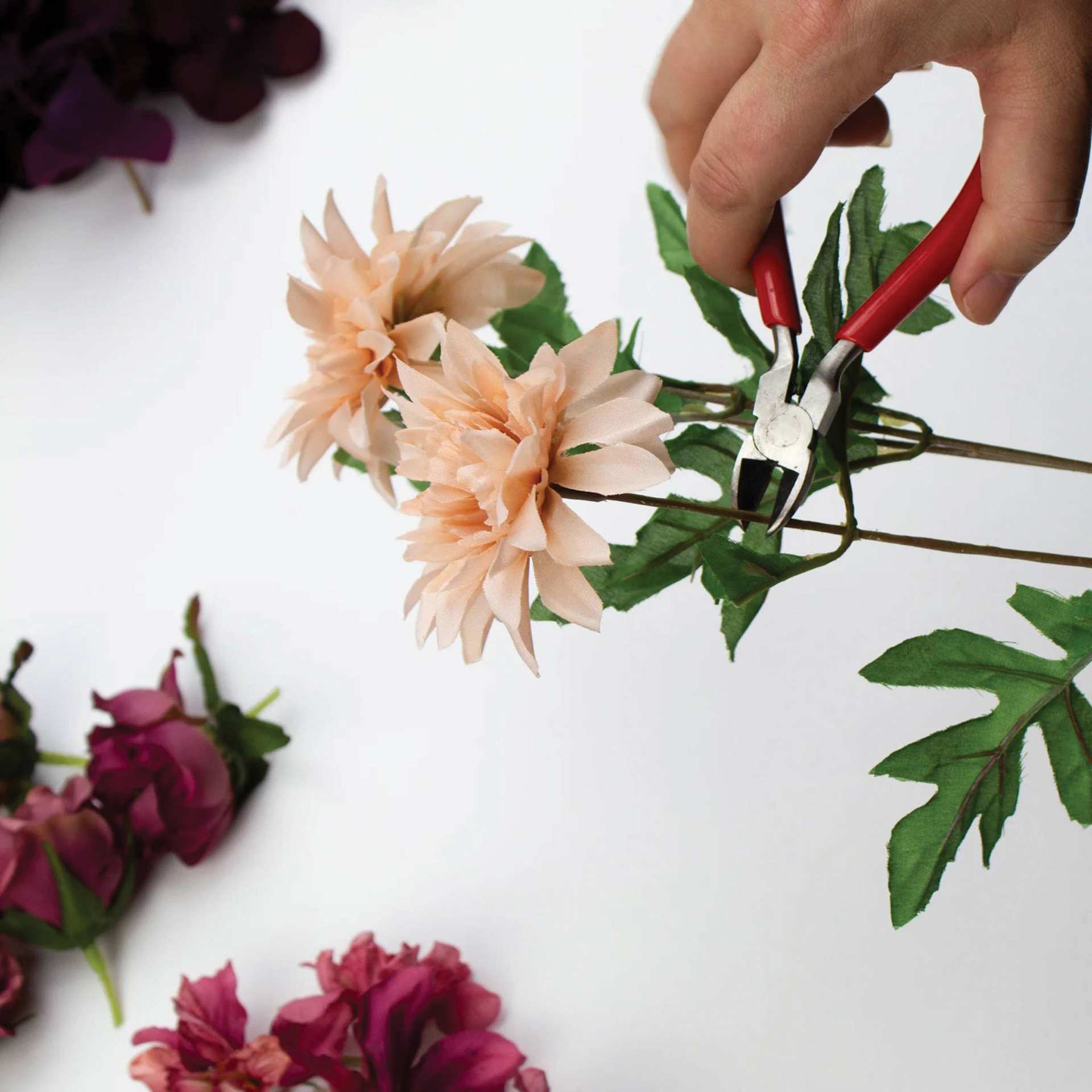 Excel Blades Wire Cutter Pliers in use with flowers