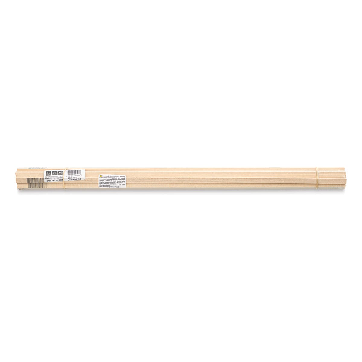 Bud Nosen Basswood Sticks - 3/16" x 3/8" x 24", 20 Sticks - top view