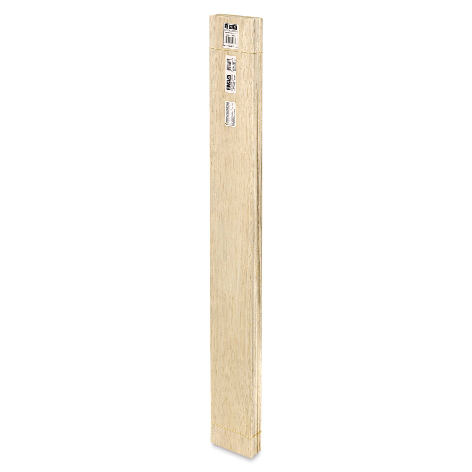 Bud Nosen Balsa Wood Sheets - 3/32" x 4" x 36", Pkg of 15 (full length)