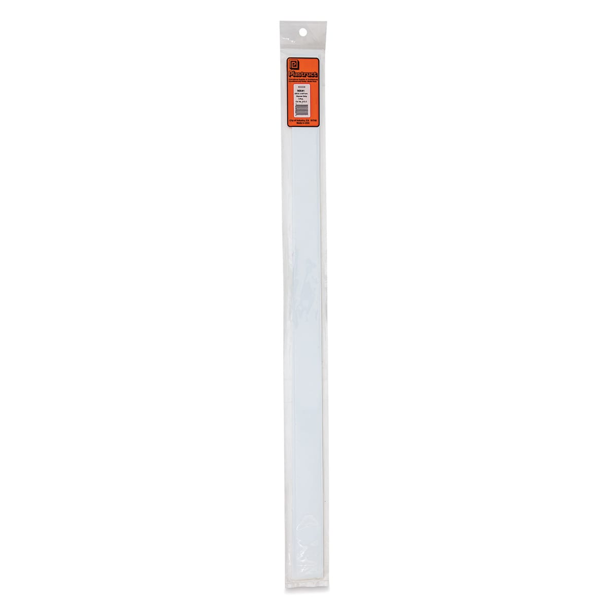Plastruct Plastic Strip - Pkg of 5, 0.02" H × 0.1" W × 10" L - front of packaging