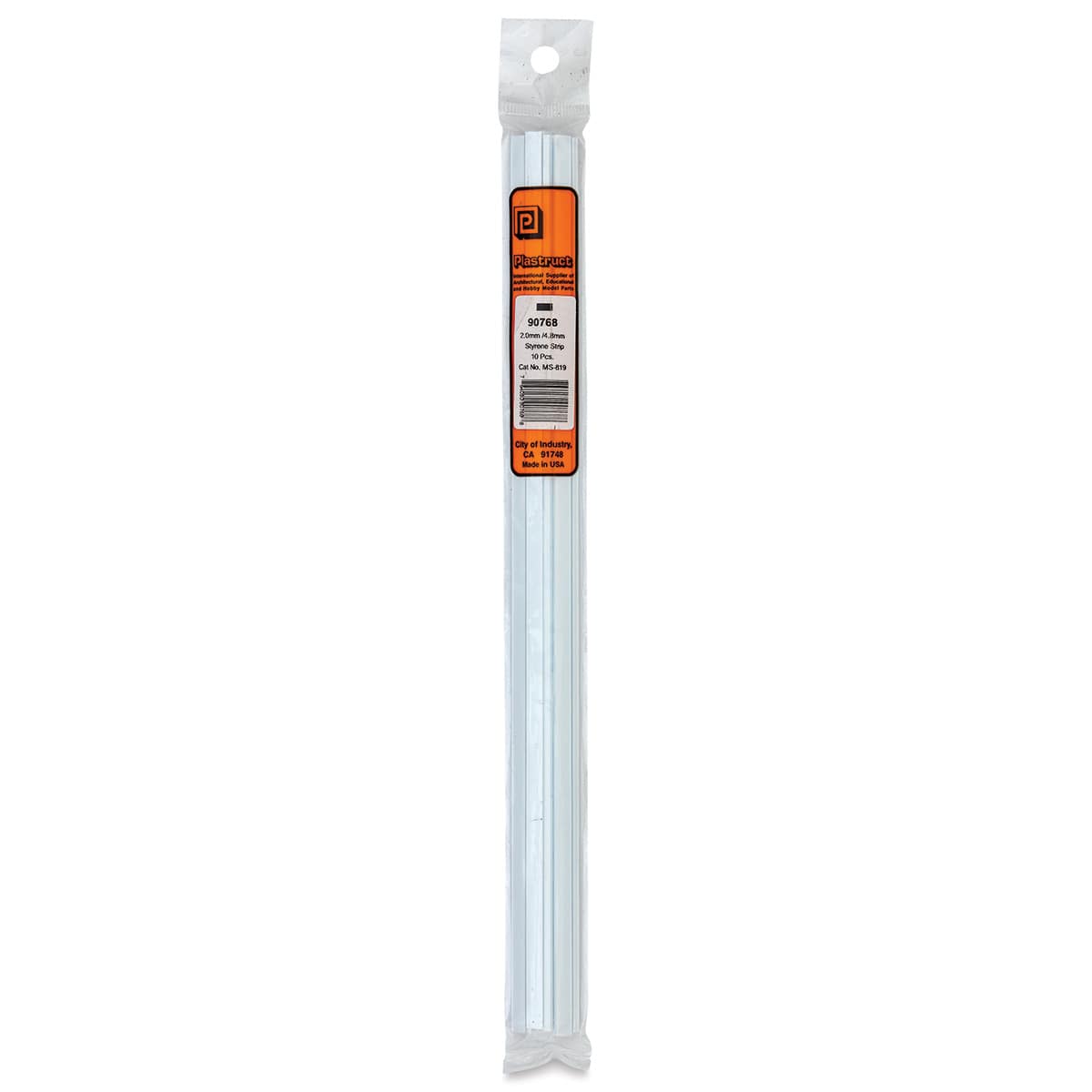 Plastruct Plastic Strip - Pkg of 10, 0.08" H × 0.187" W × 10" L