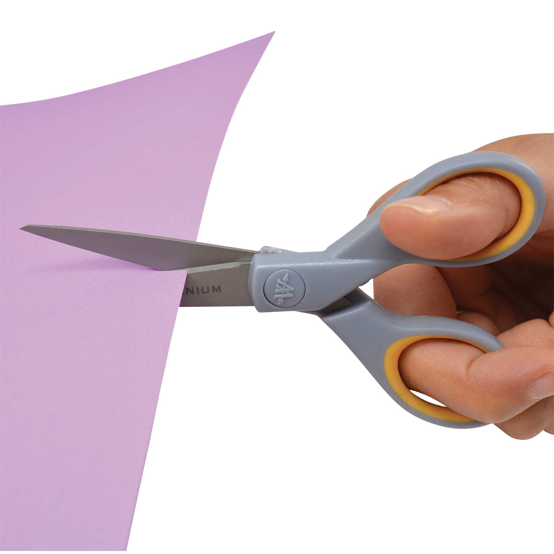 Westcott Pointed Soft Handle Titanium Bonded Scissors - 5" cutting paper