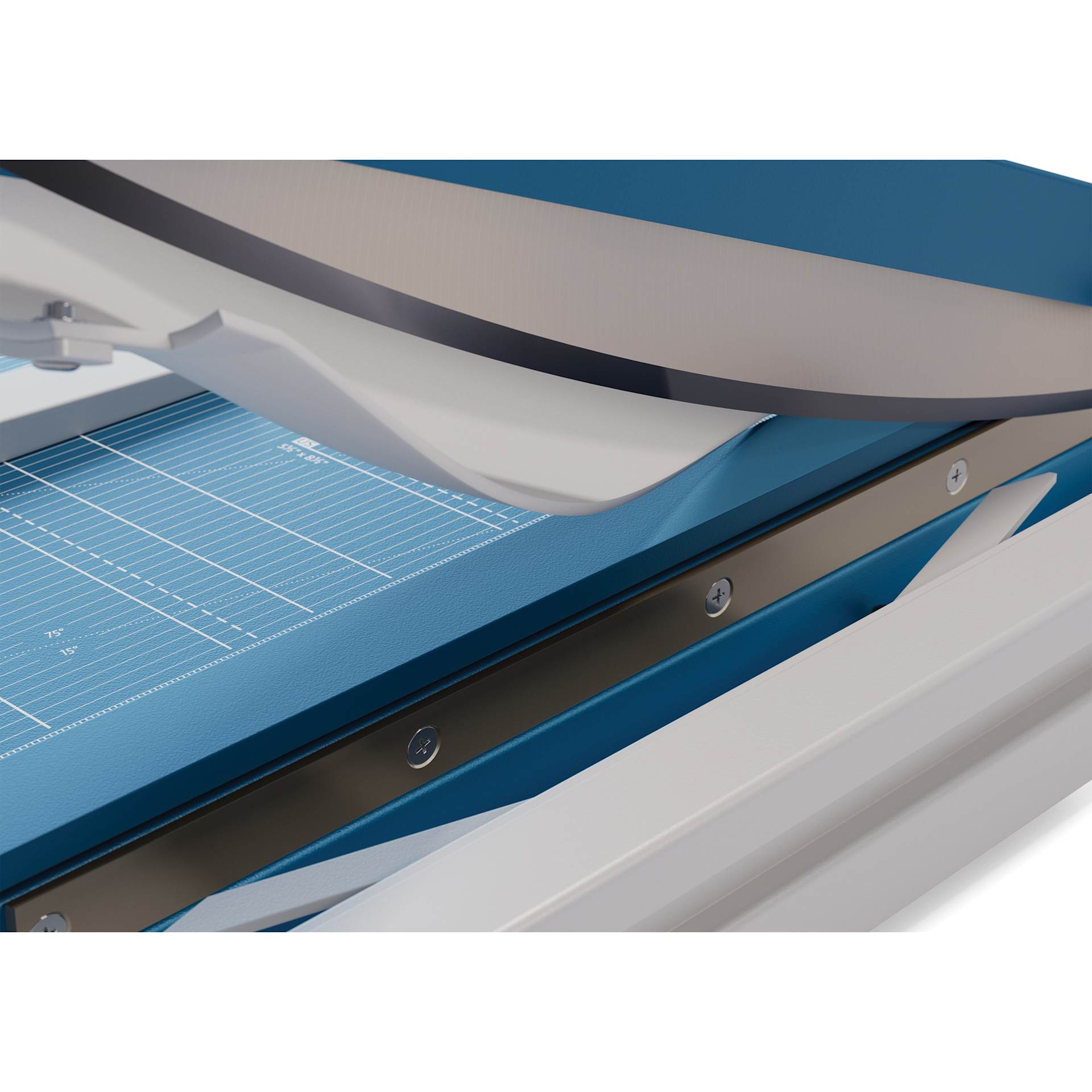 Dahle Premium Guillotine Trimmer - 15" Cutting Length, 18-3/4" x 14" - close-up of blade