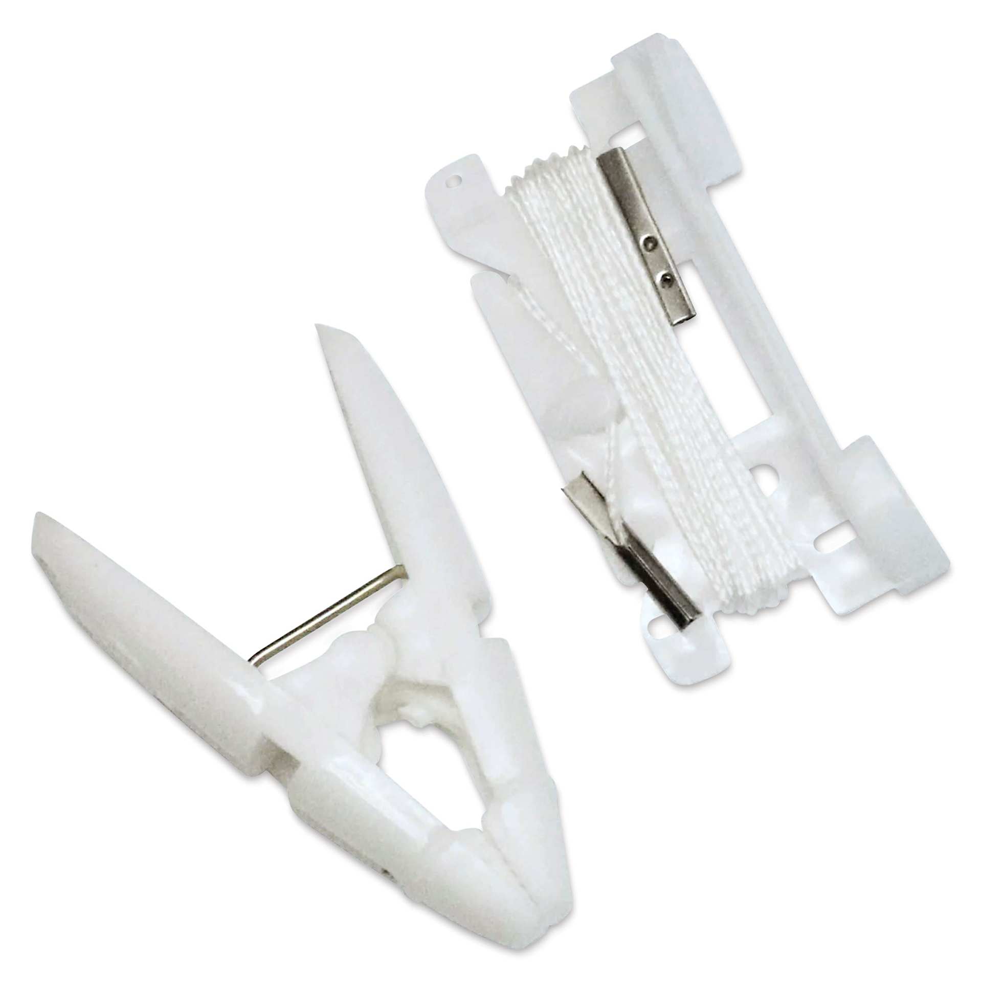 StikkiWorks Ceiling Hanglers Grid Clip Kits - Close up of clip and hanger