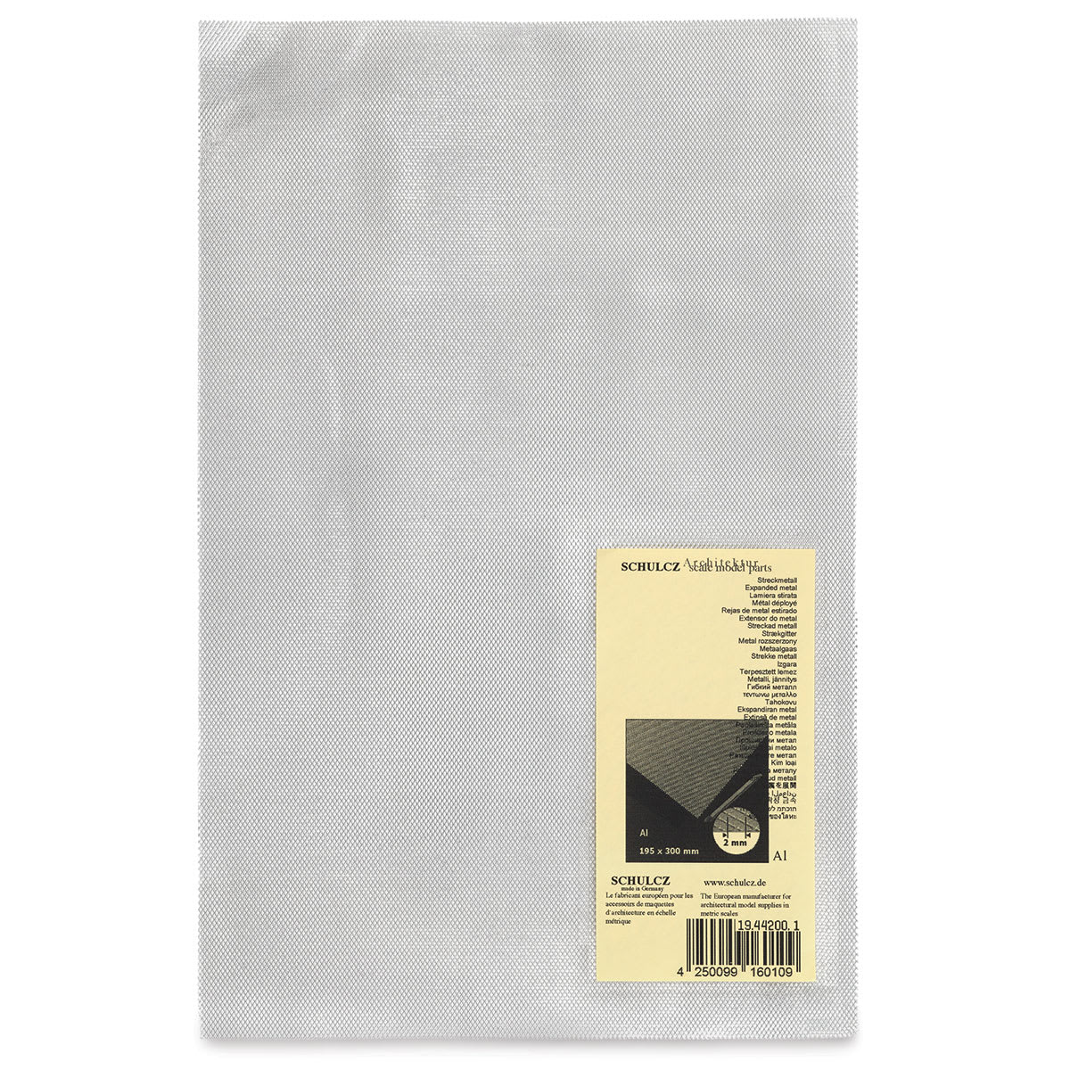 Schulcz Structured Aluminum Sheet - Mesh, 2mm, 7-5/8" x 11-3/4" (product in package)