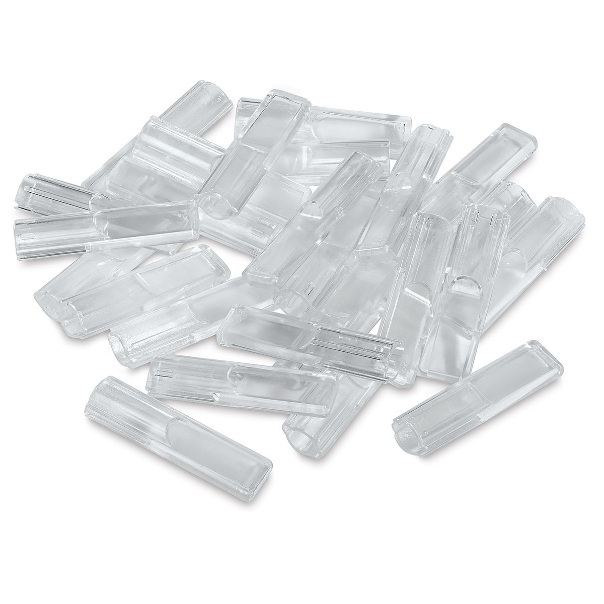 Excel Blades K1 Light Duty Knife - Replacement Safety Caps, Pkg of 25, laid outside of the packaging