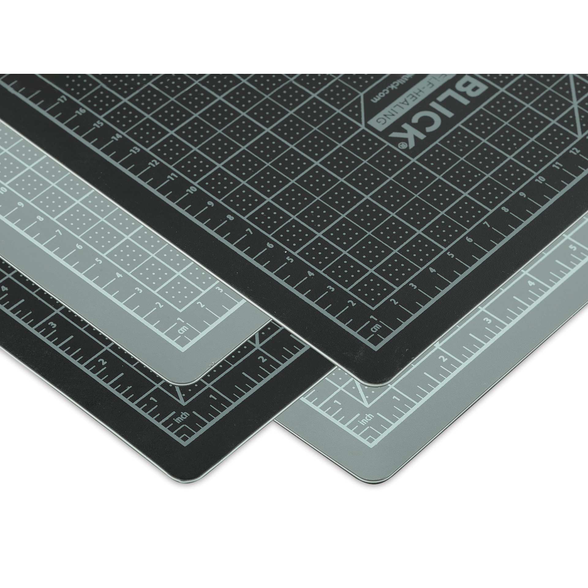 Blick Self-Healing Cutting Mats, Corners of Mats (Gray and Black)