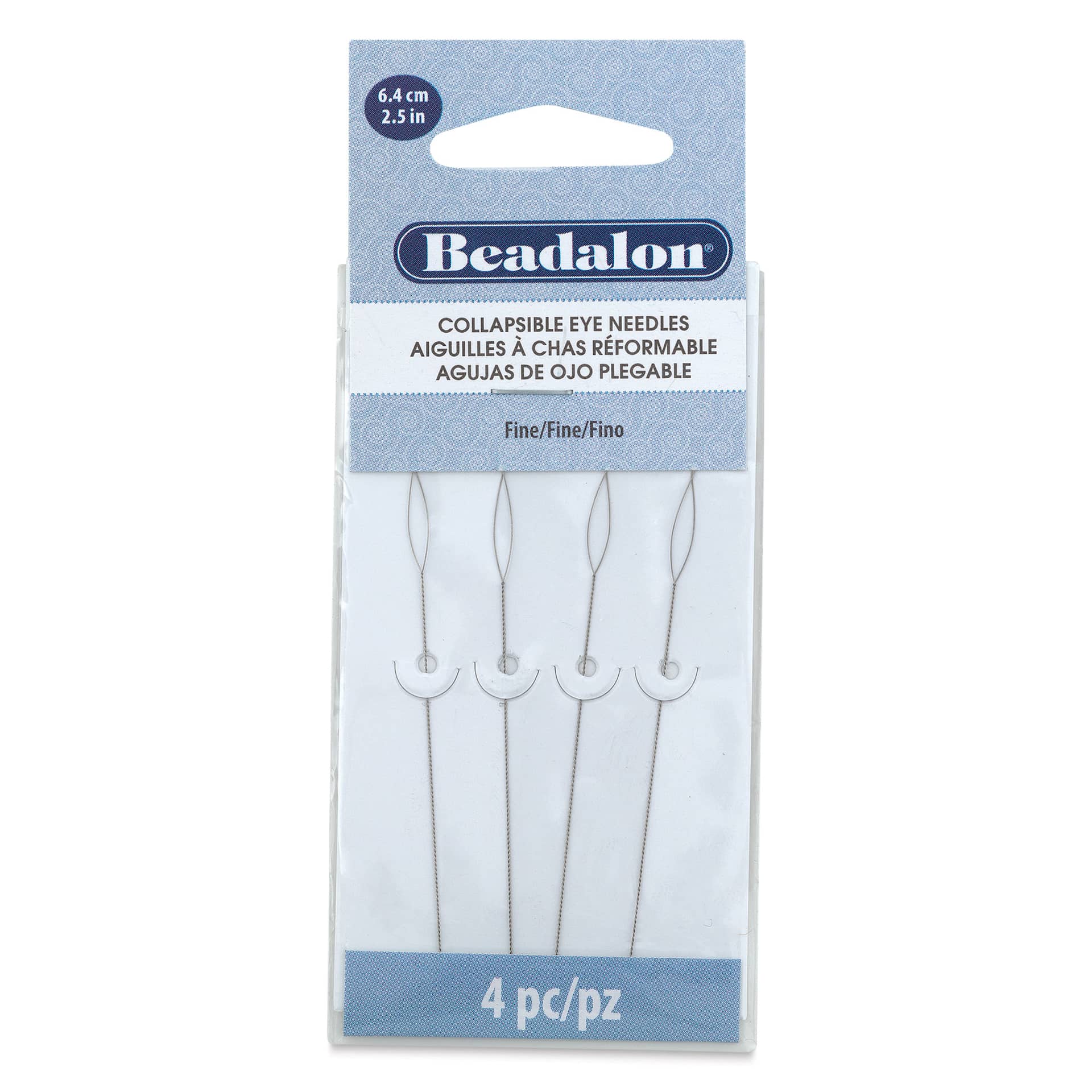 Beadalon Hard Beading Needles - Fine, Pkg of 4