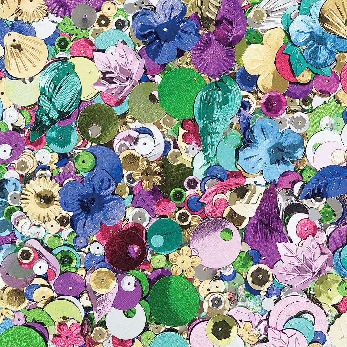 Creativity Street Sequins and Spangles - Bonus Pack, close-up of the assortments