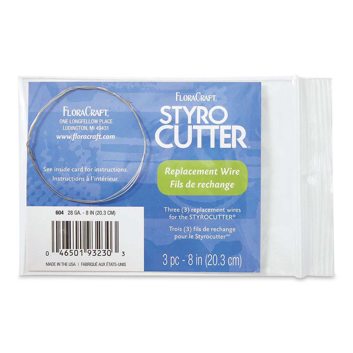 FloraCraft Styro Cutter Hot Wire Foam Cutter - Replacements, Pkg of 3, inside packaging
