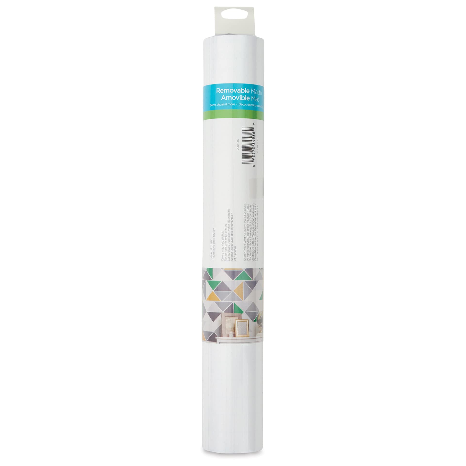 Cricut Removable Premium Vinyl - White, 12" x 48", back of the packaging